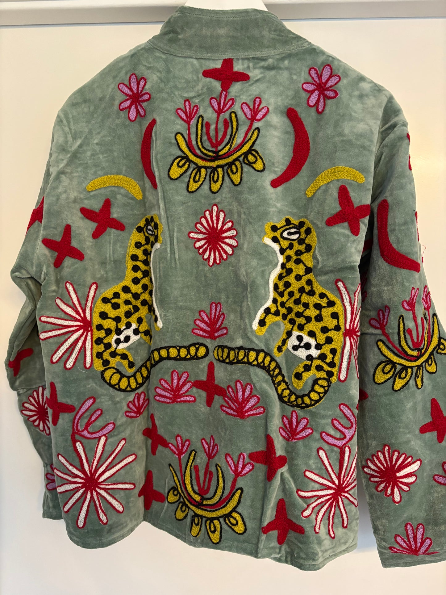 Jasje velvet panter zachtgroen