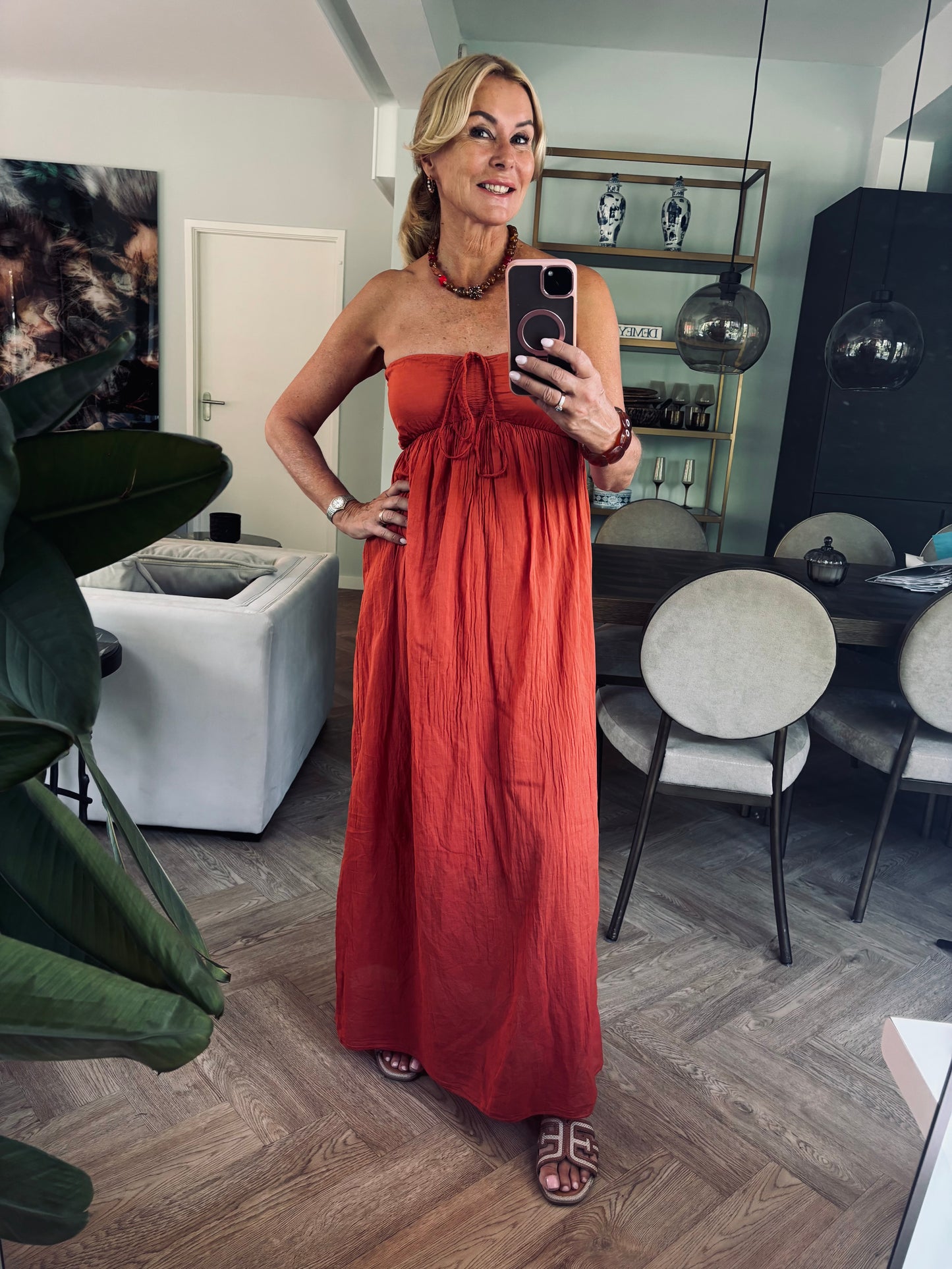 Jurk terra strapless