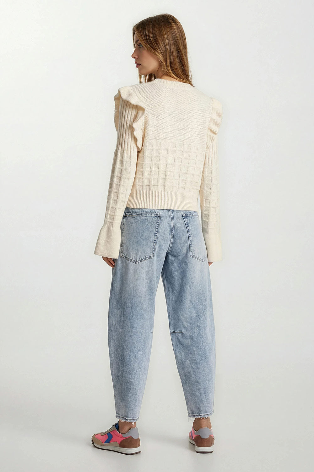 Vest ruffle ecru