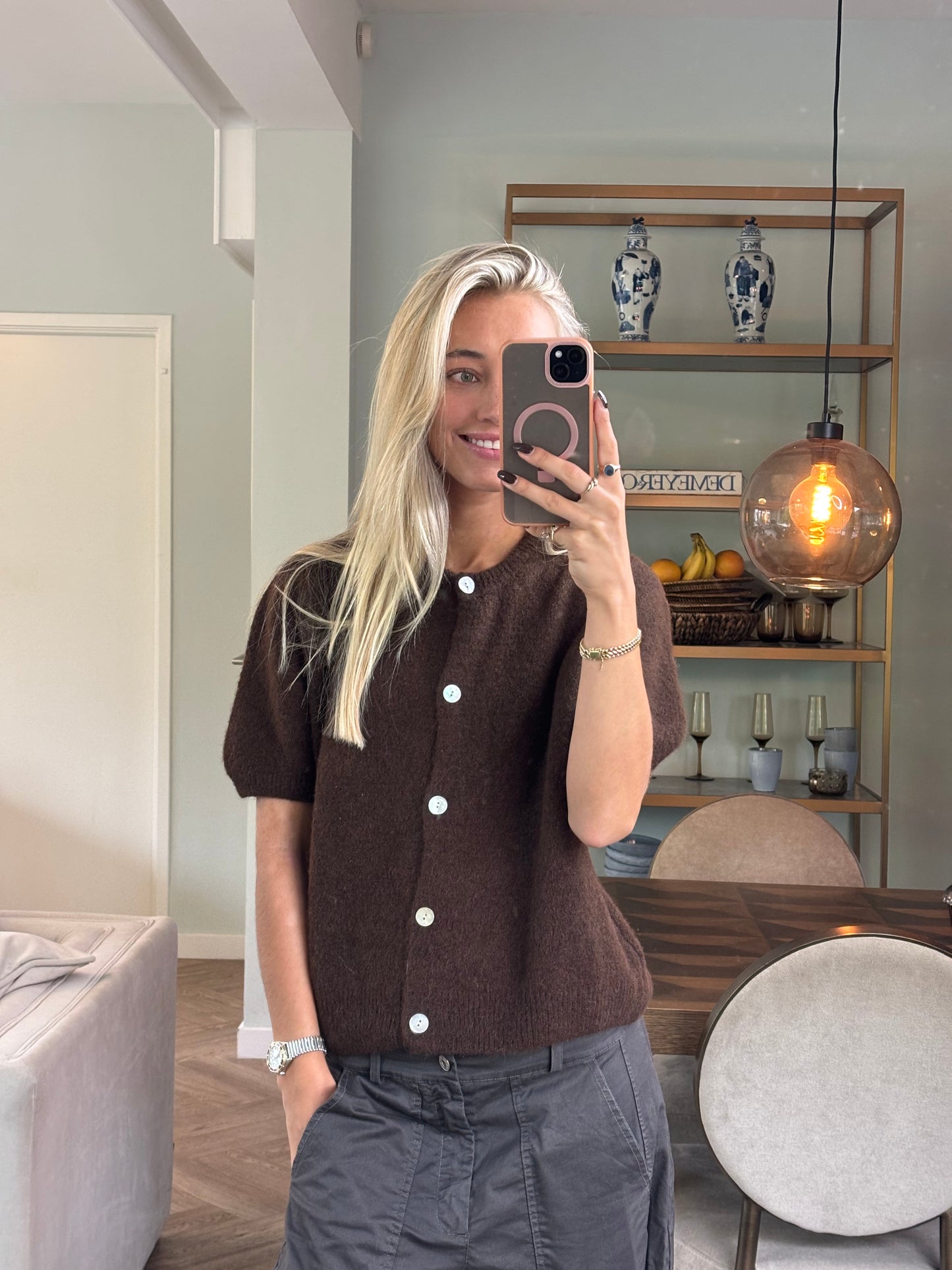 Vestje Bruin Korte Mouw