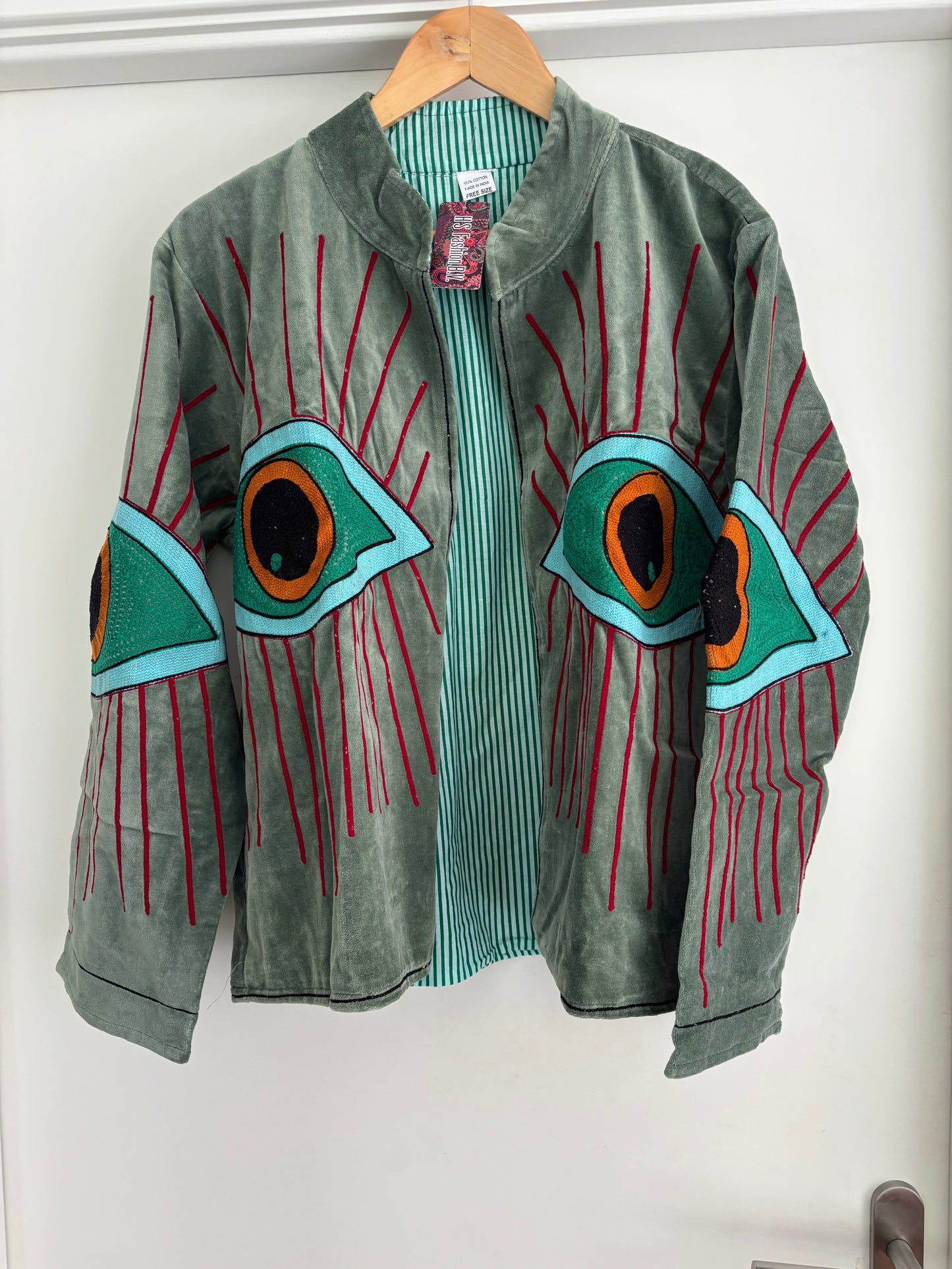 Jasje velvet oog zacht groen