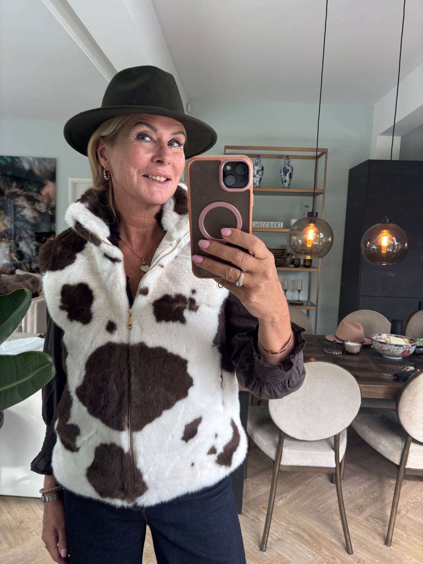 Bodywarmer koeienprint