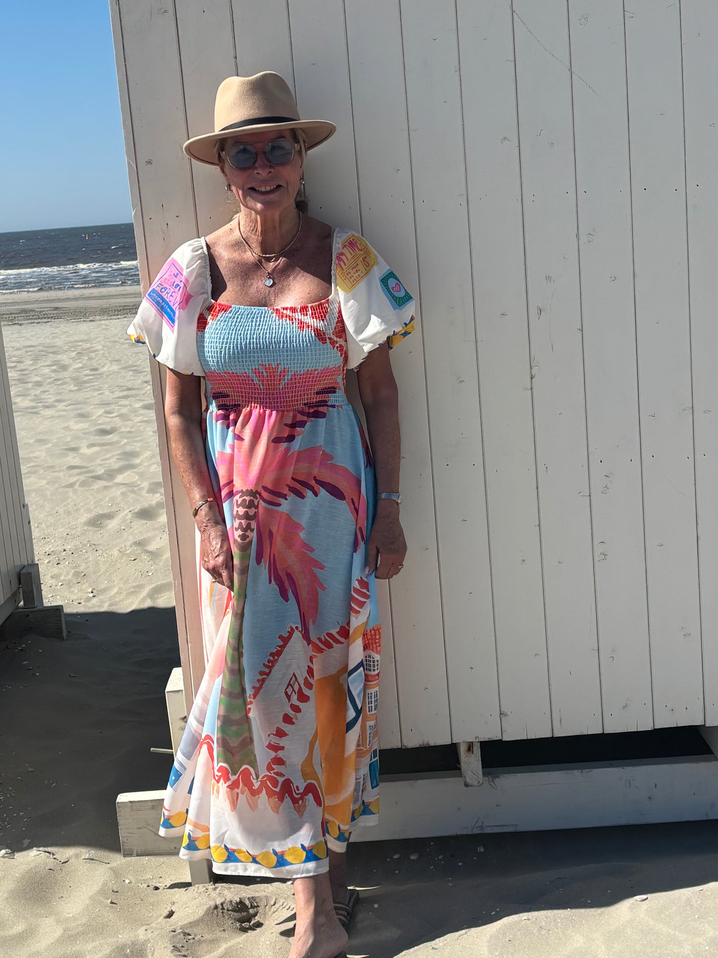 Jurk print palmboom