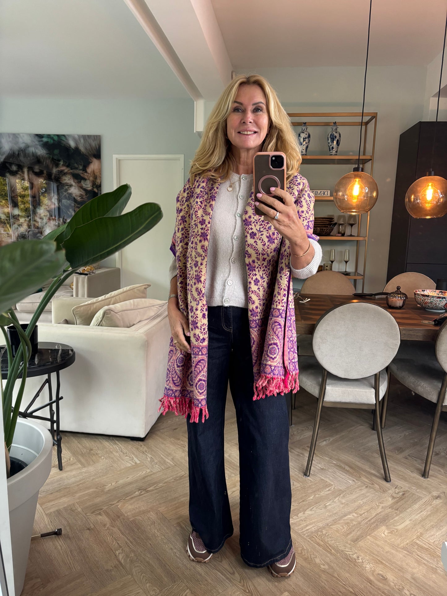 Tibetaanse shawl paars