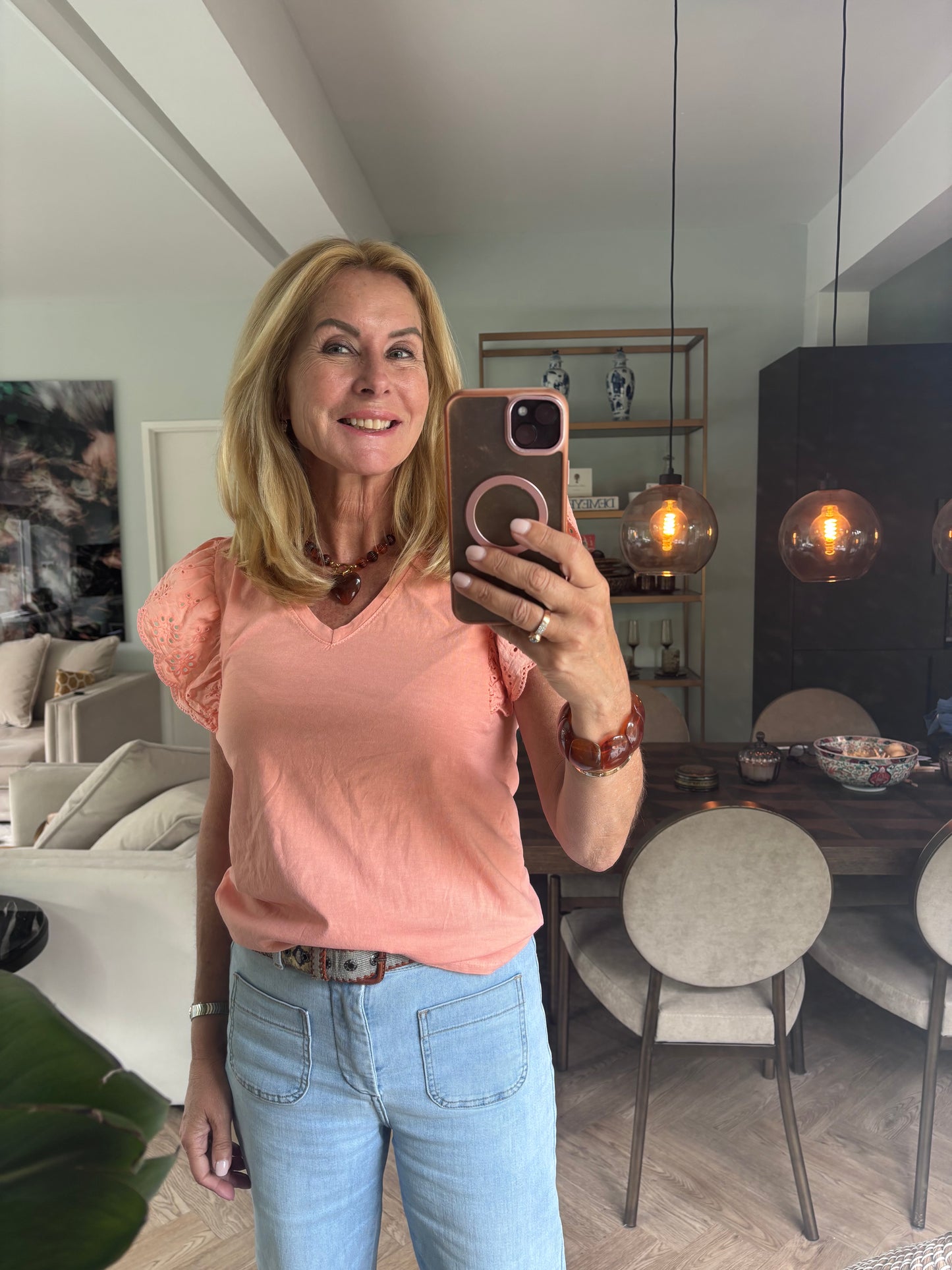 T shirt roesel peach