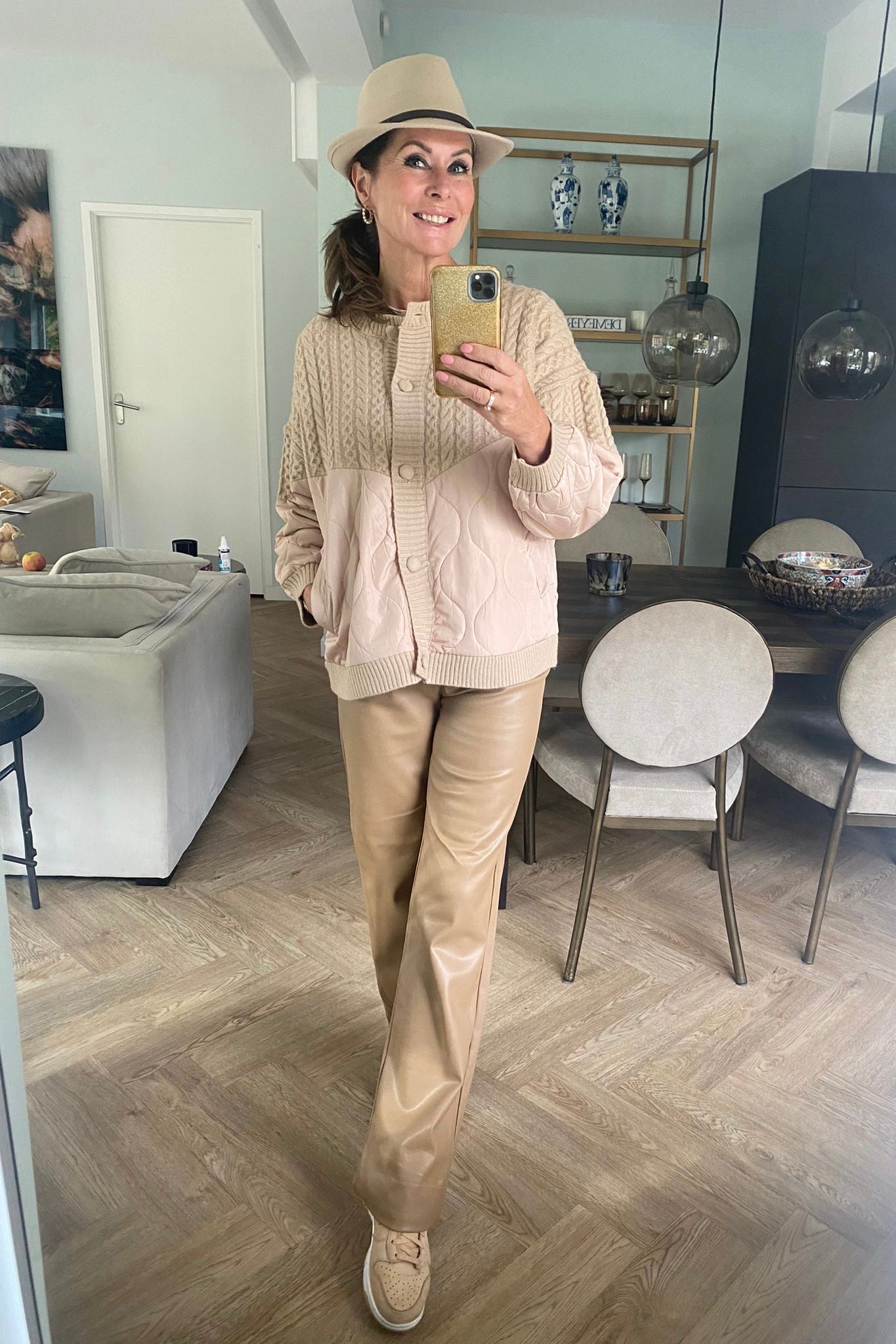 Vest gebreid Camel