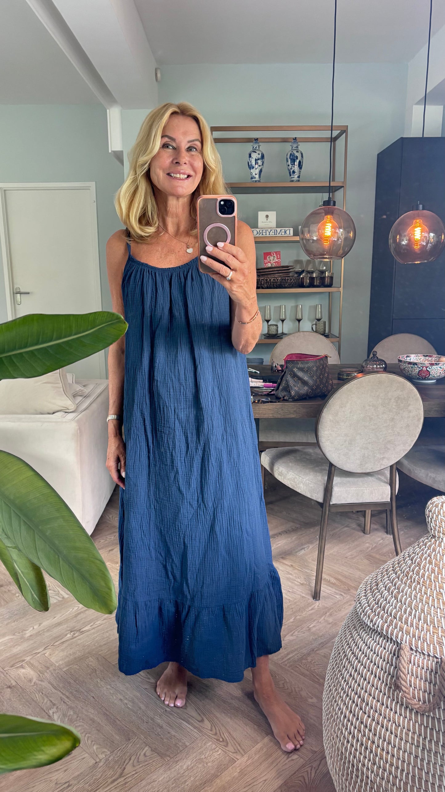 Maxi jurk donkerblauw