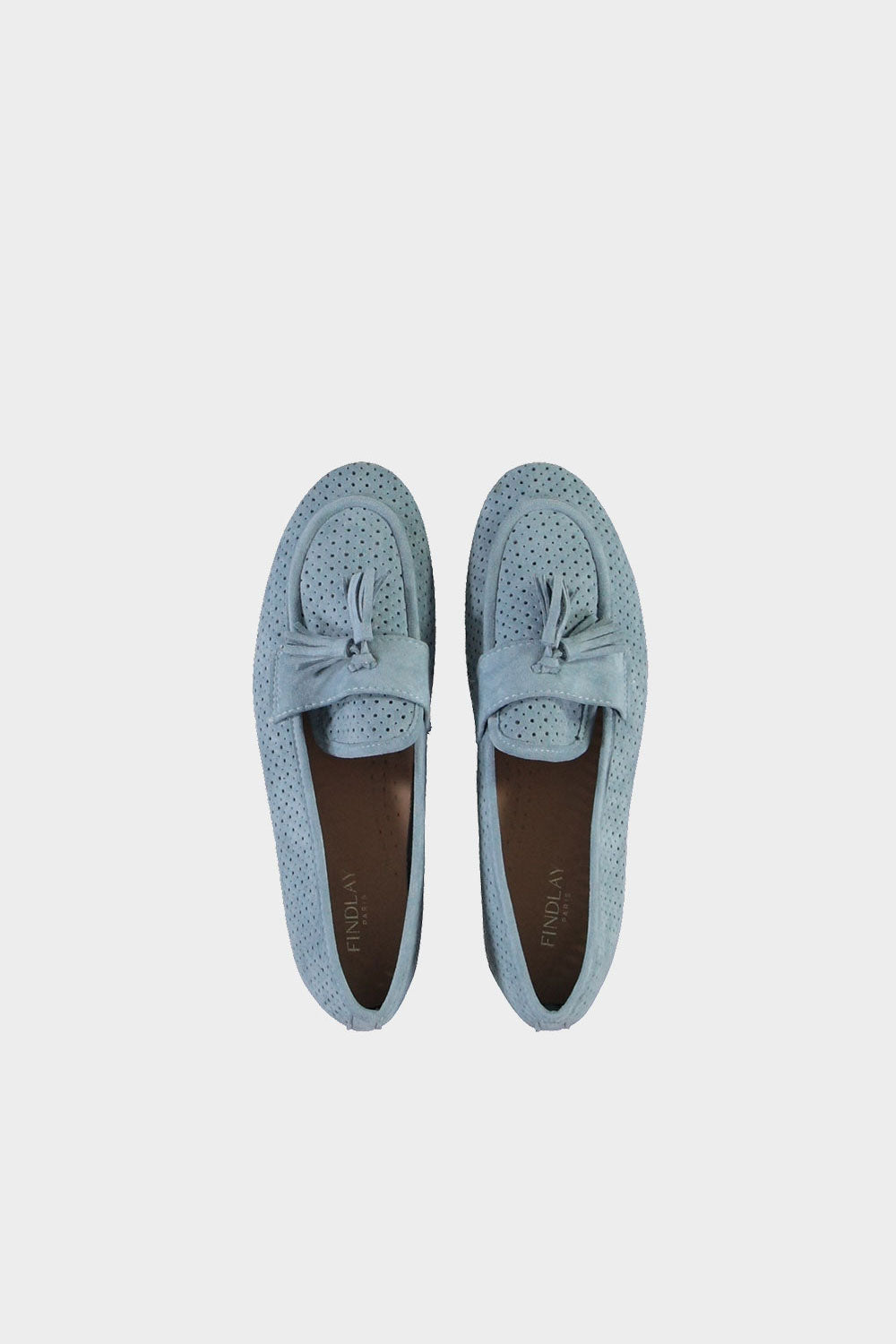 Schoen loafer lichtblauw