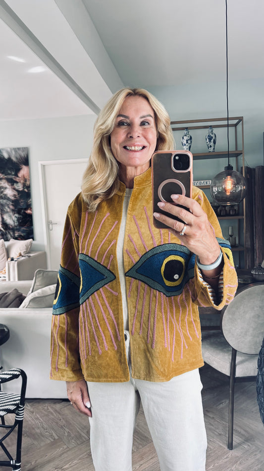 Jasje Suzani fluweel oker oog