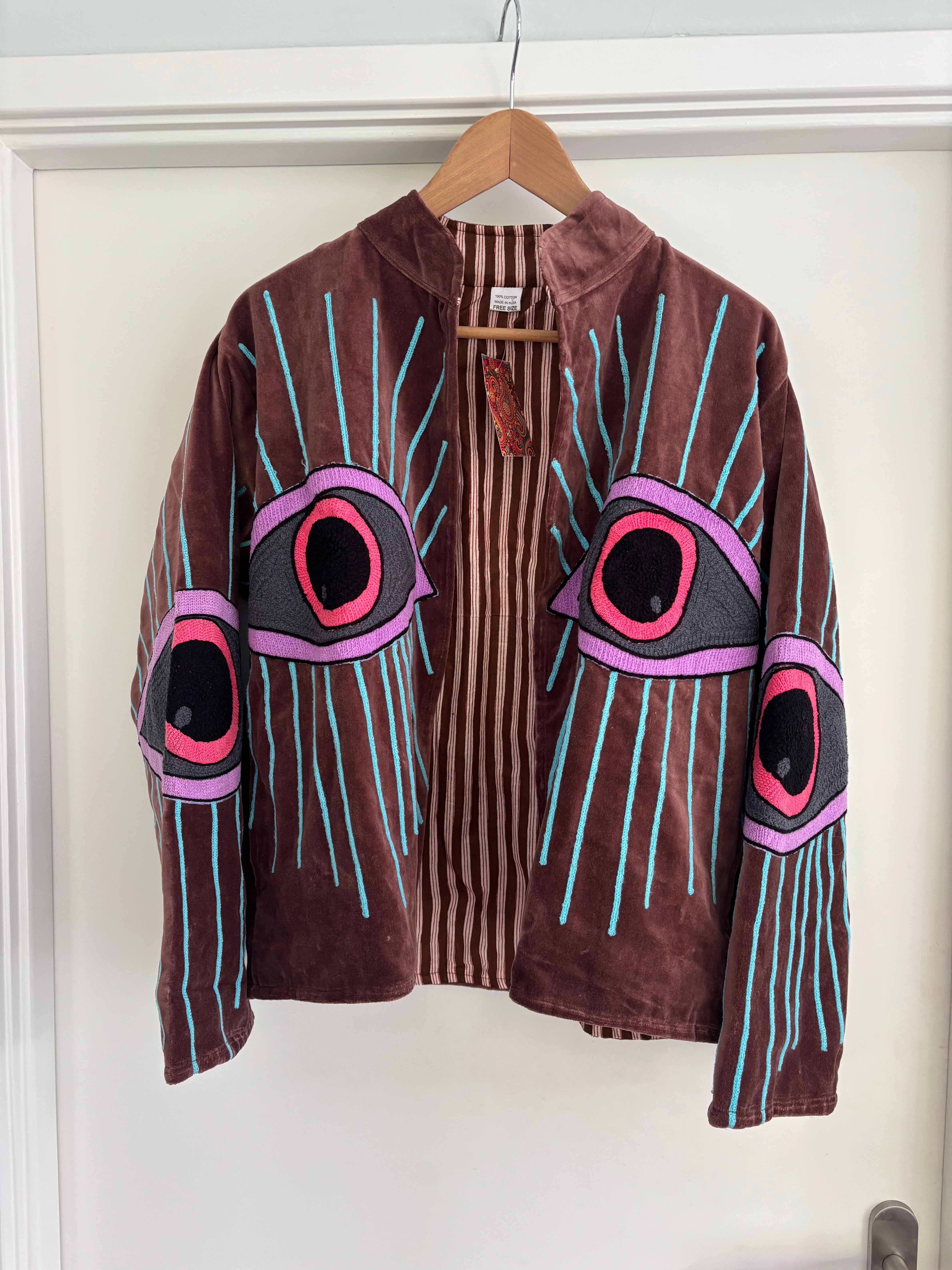 Jasje bruin velvet oog roze