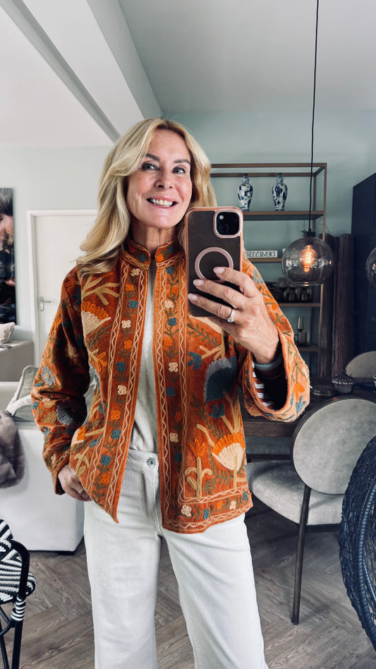 Jasje fluweel bloem bella