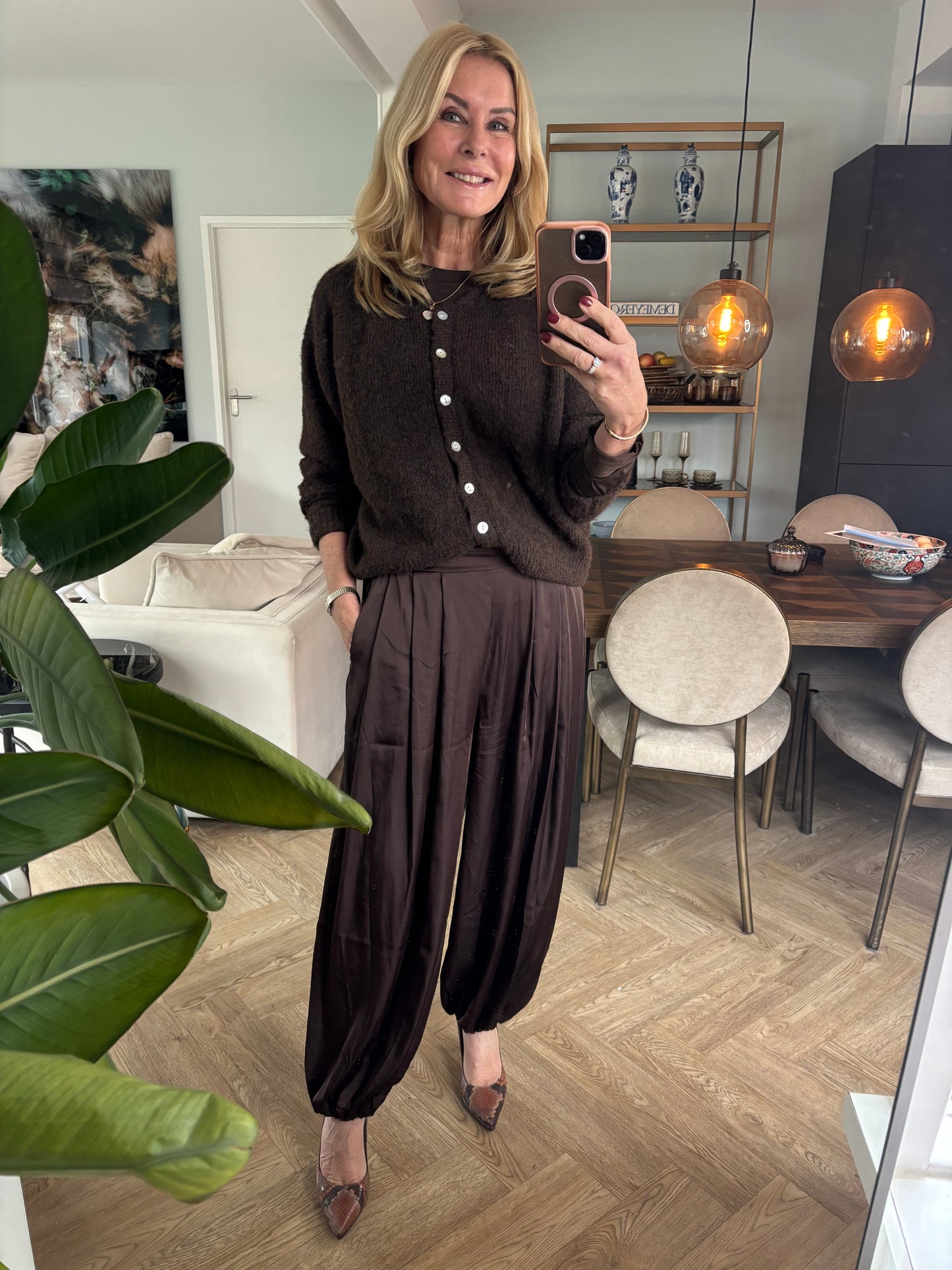 Pantalon bruin soft flow