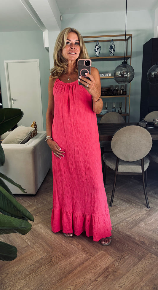 Dress wafel fuchsia