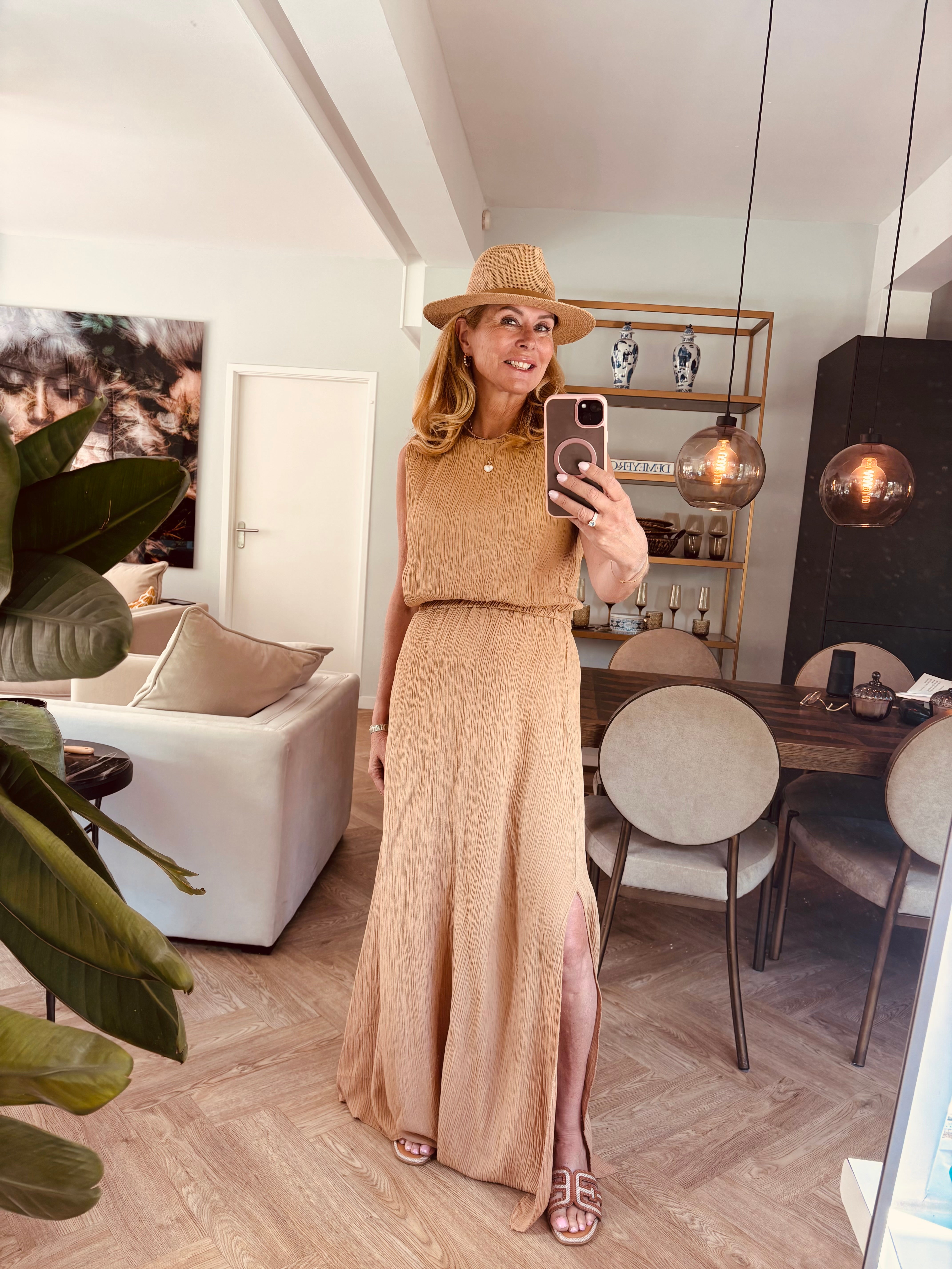 Set skirt & top camel