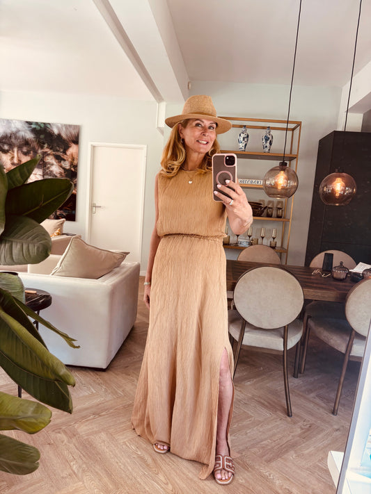 Set skirt & top camel
