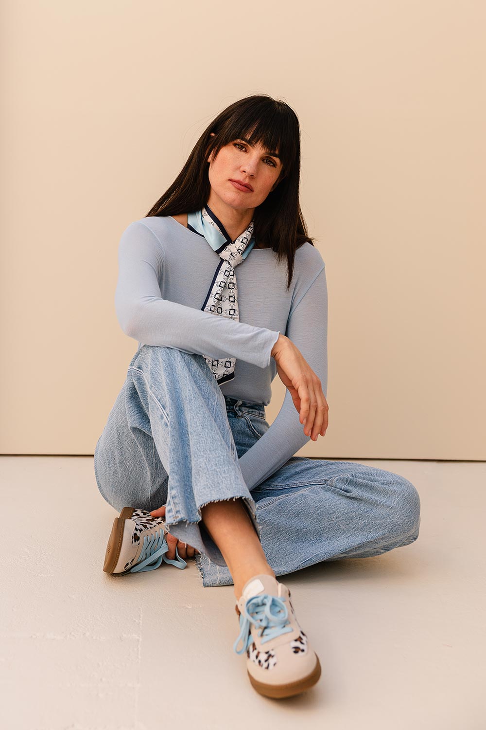 Shirt  lange mouw lichtblauw