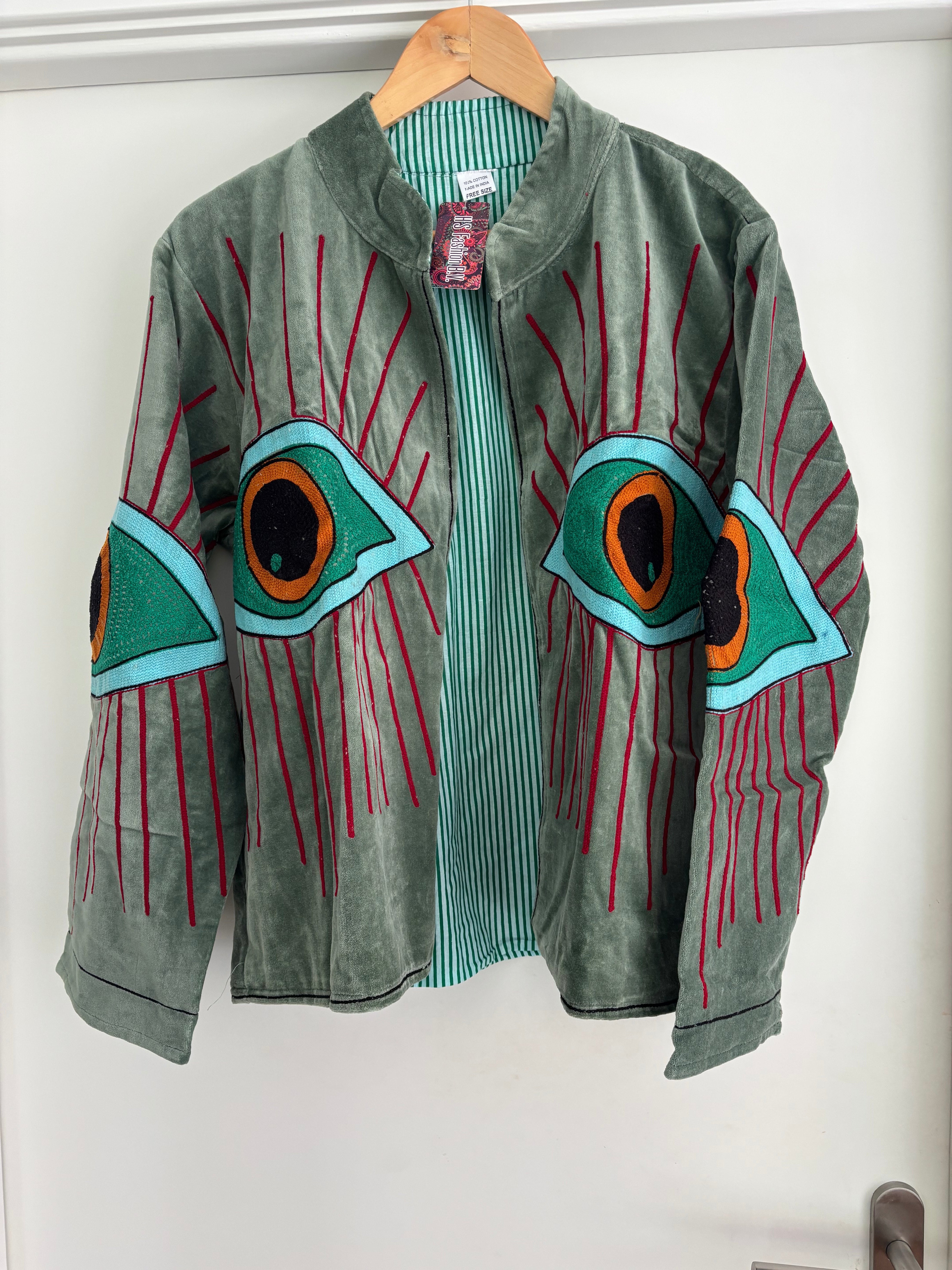 Jasje velvet oog zacht groen