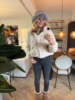 Fake fur hat light grey