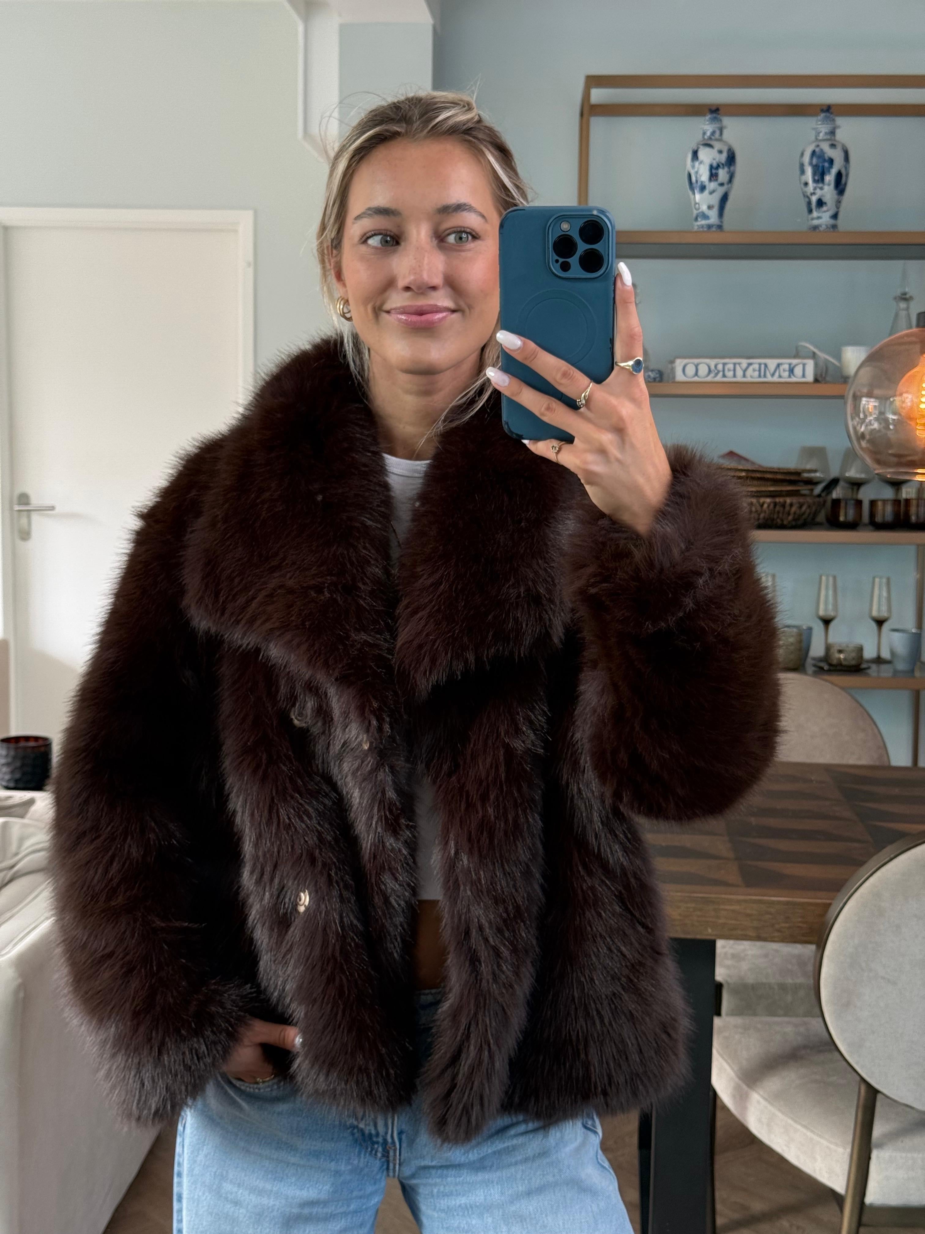 Jas Fake Fur Bruin Bella