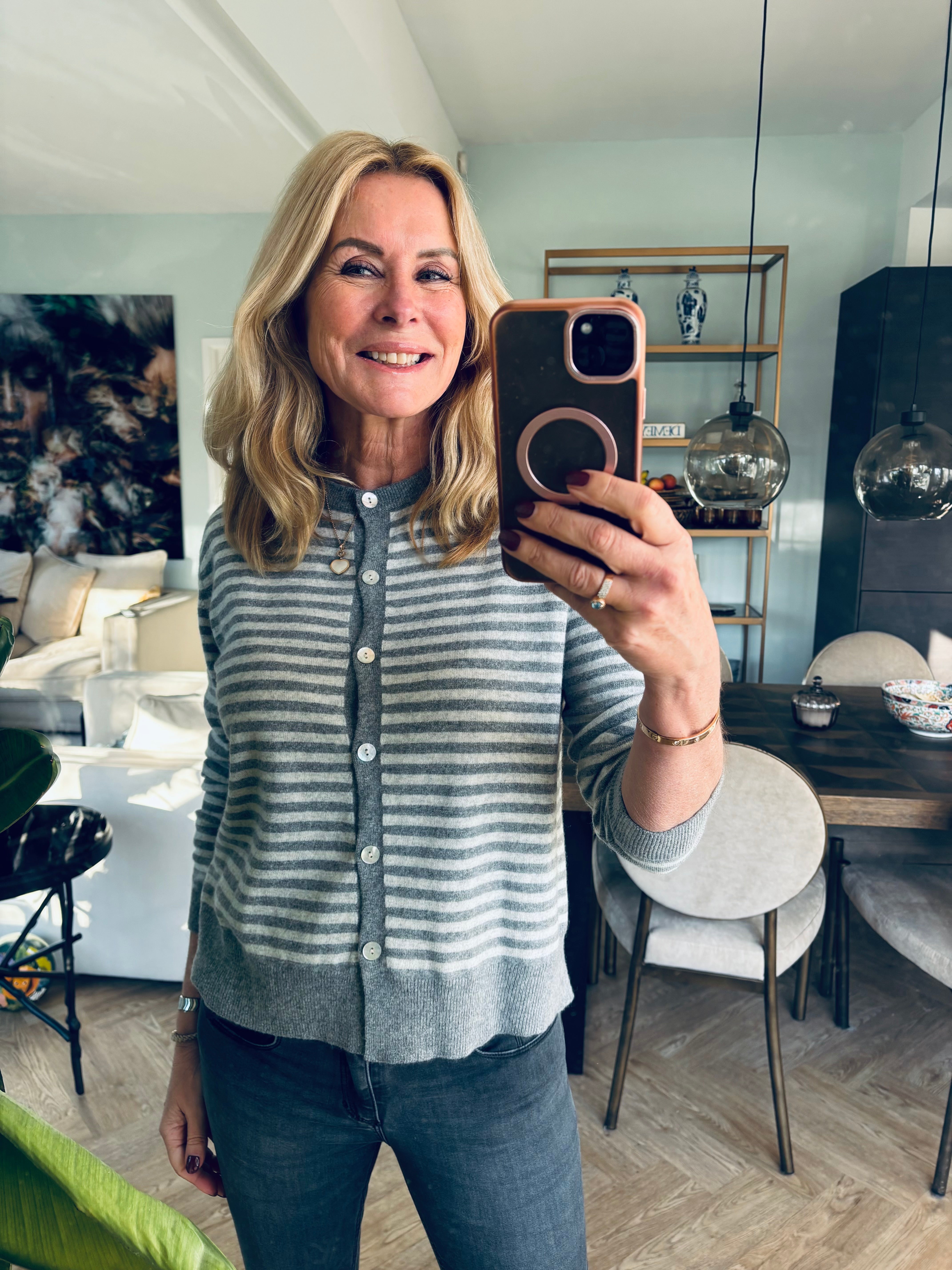 Gestreept vestje grijs