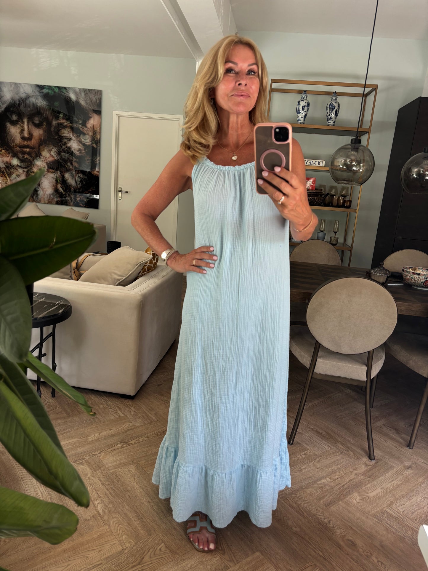 Dress wafel licht blauw