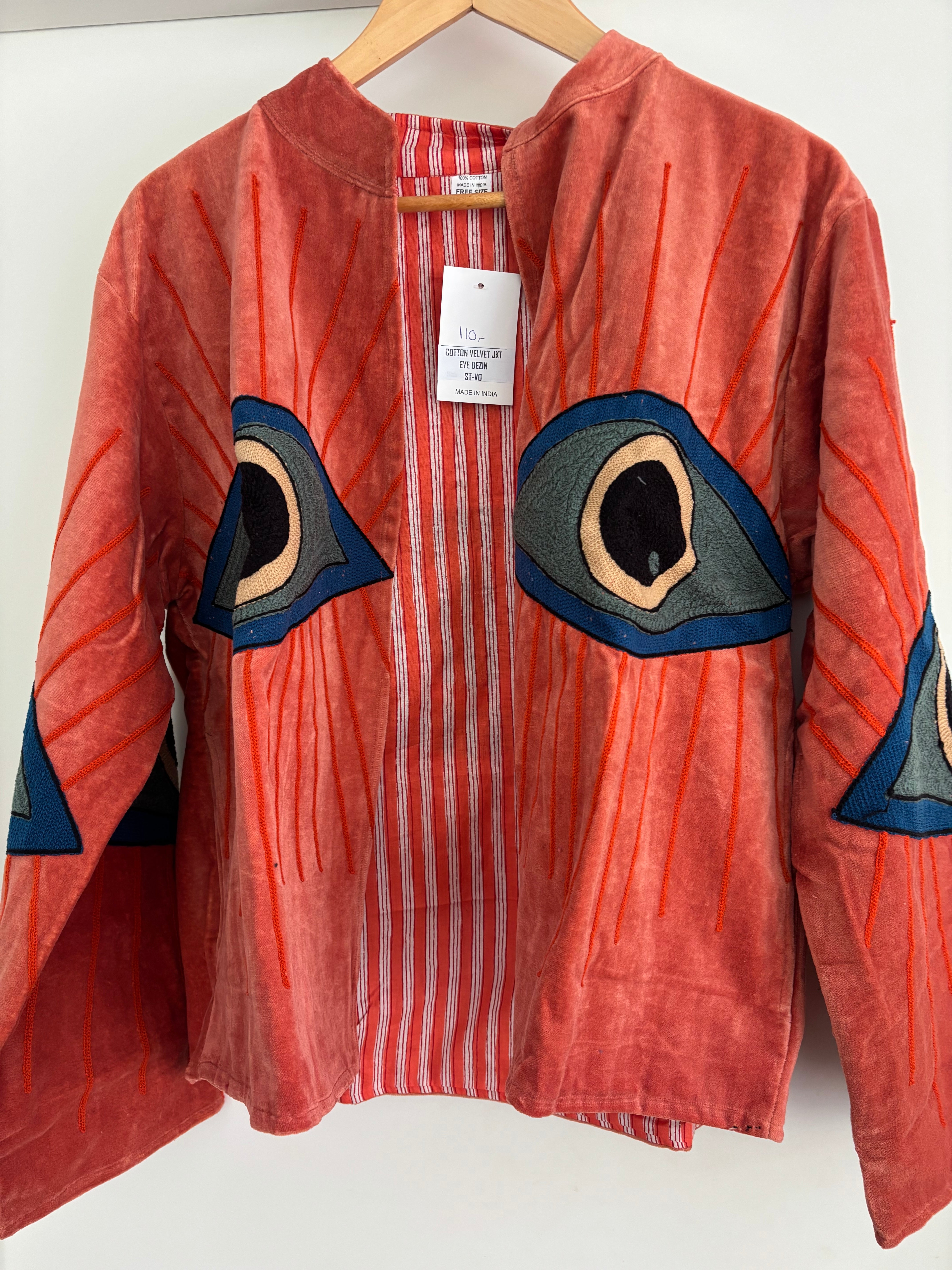Jas velvet oog orange