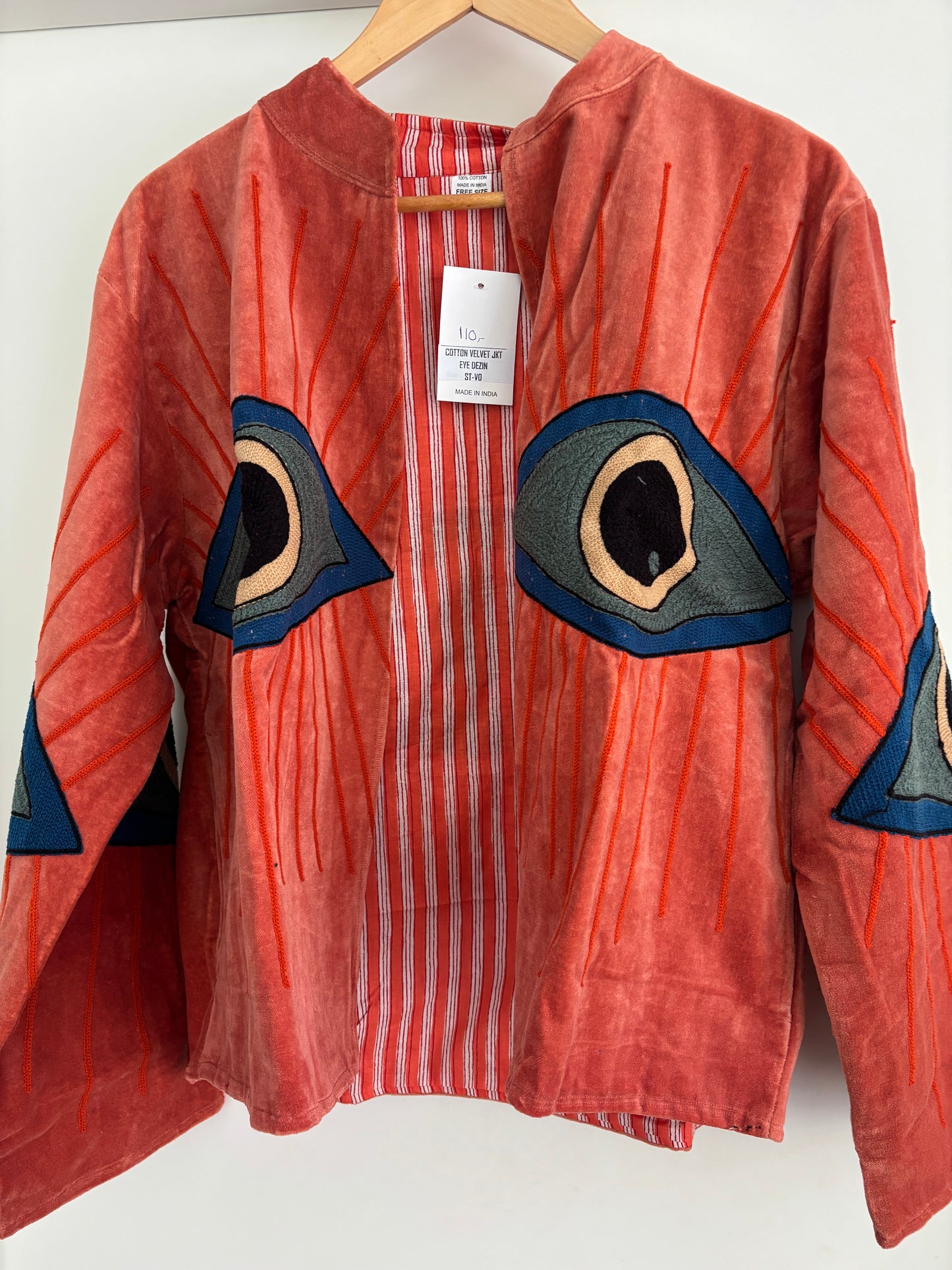Jas velvet oog orange