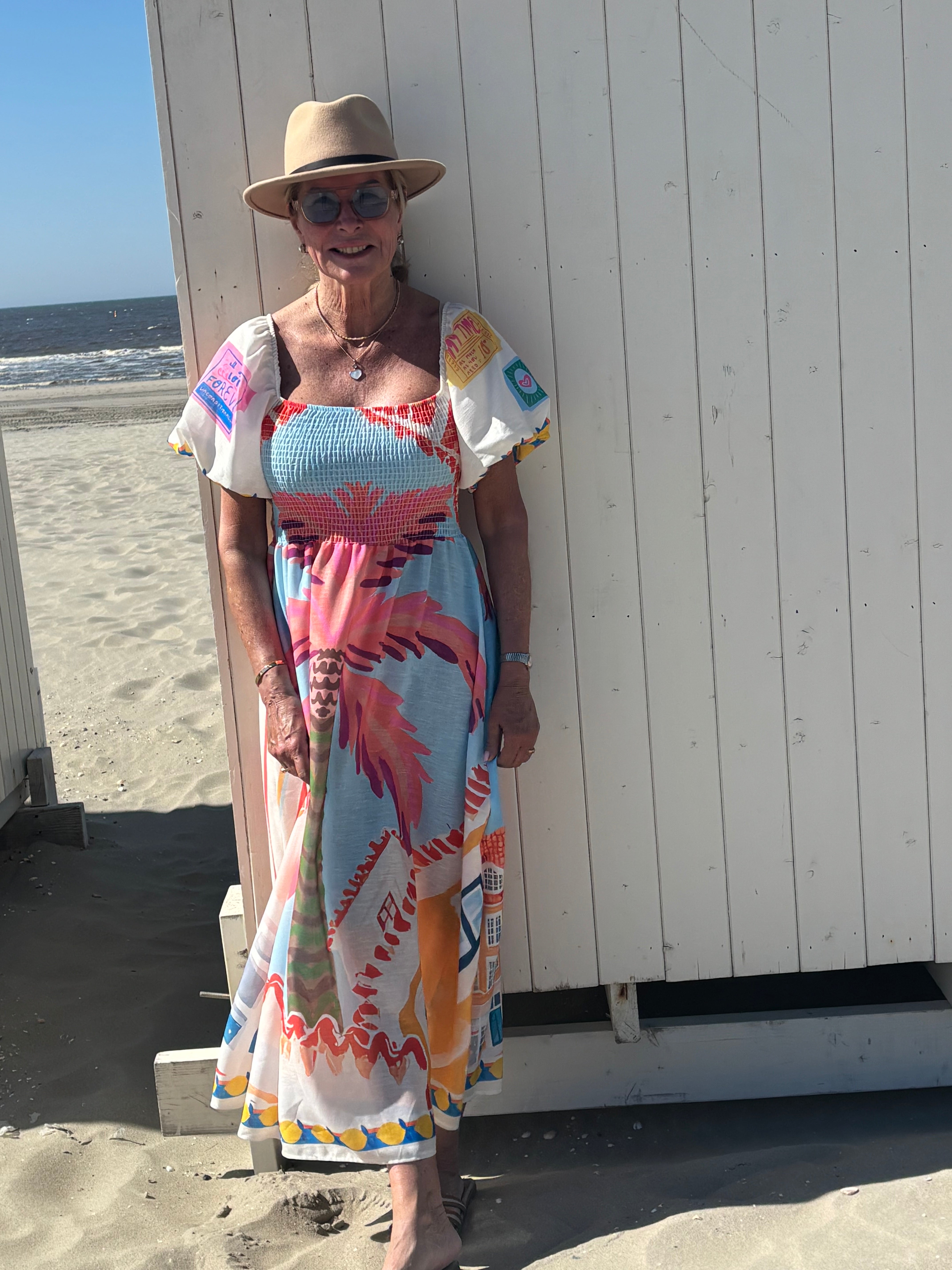 Jurk print palmboom