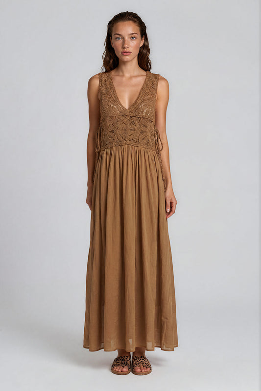 Jurk gehaakt camel