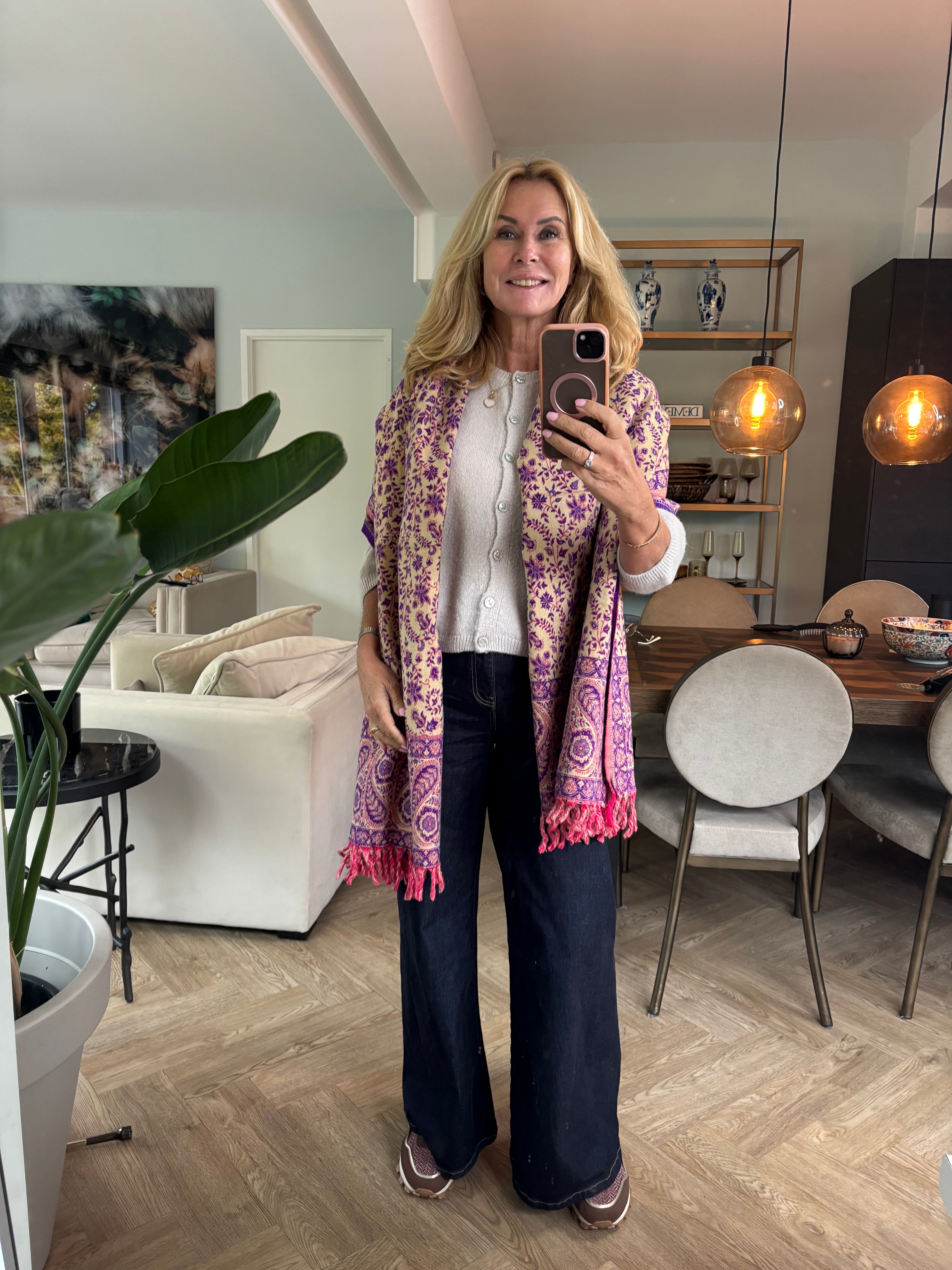 Tibetaanse shawl paars