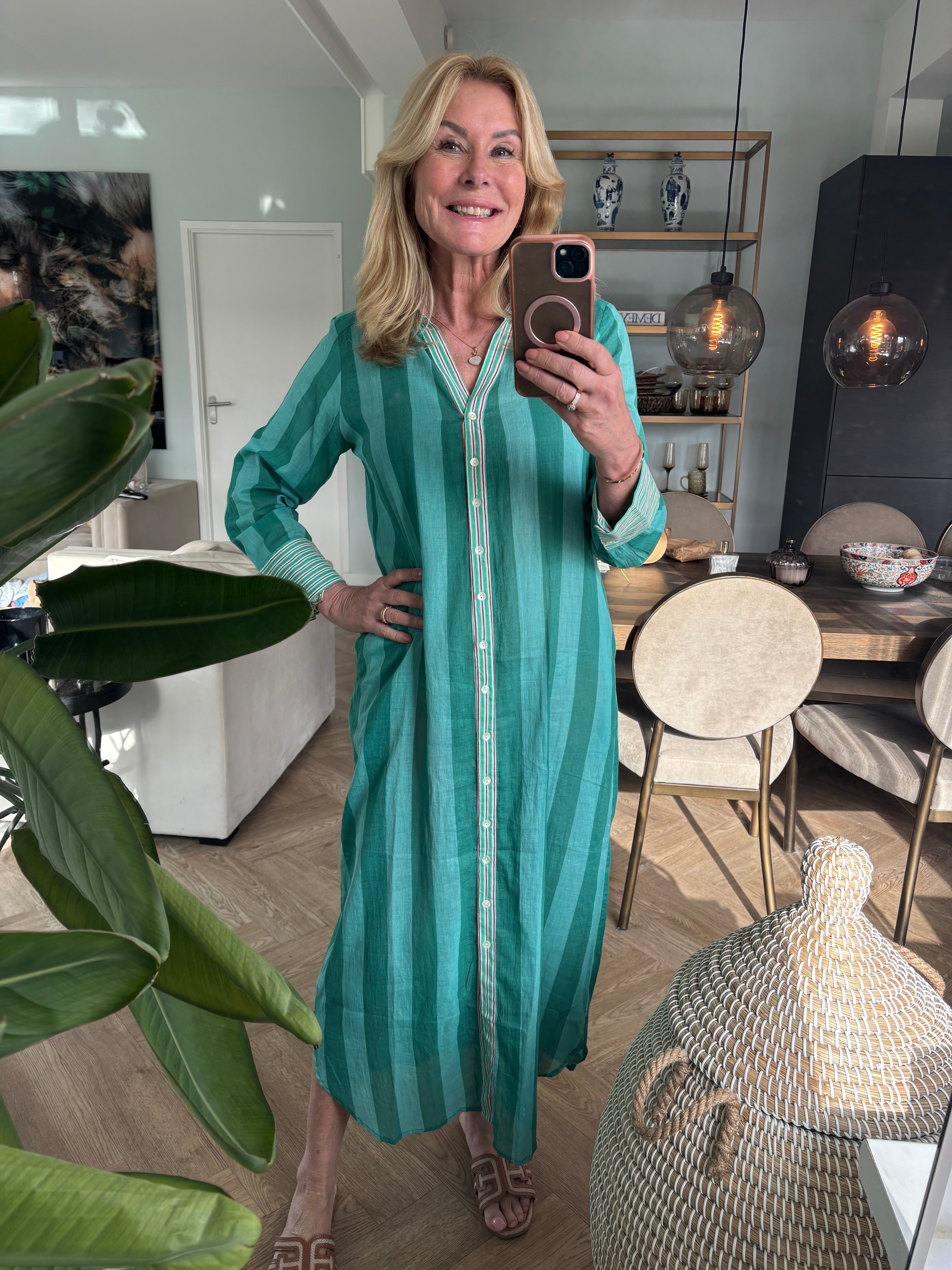 Tuniek jurk streep groen