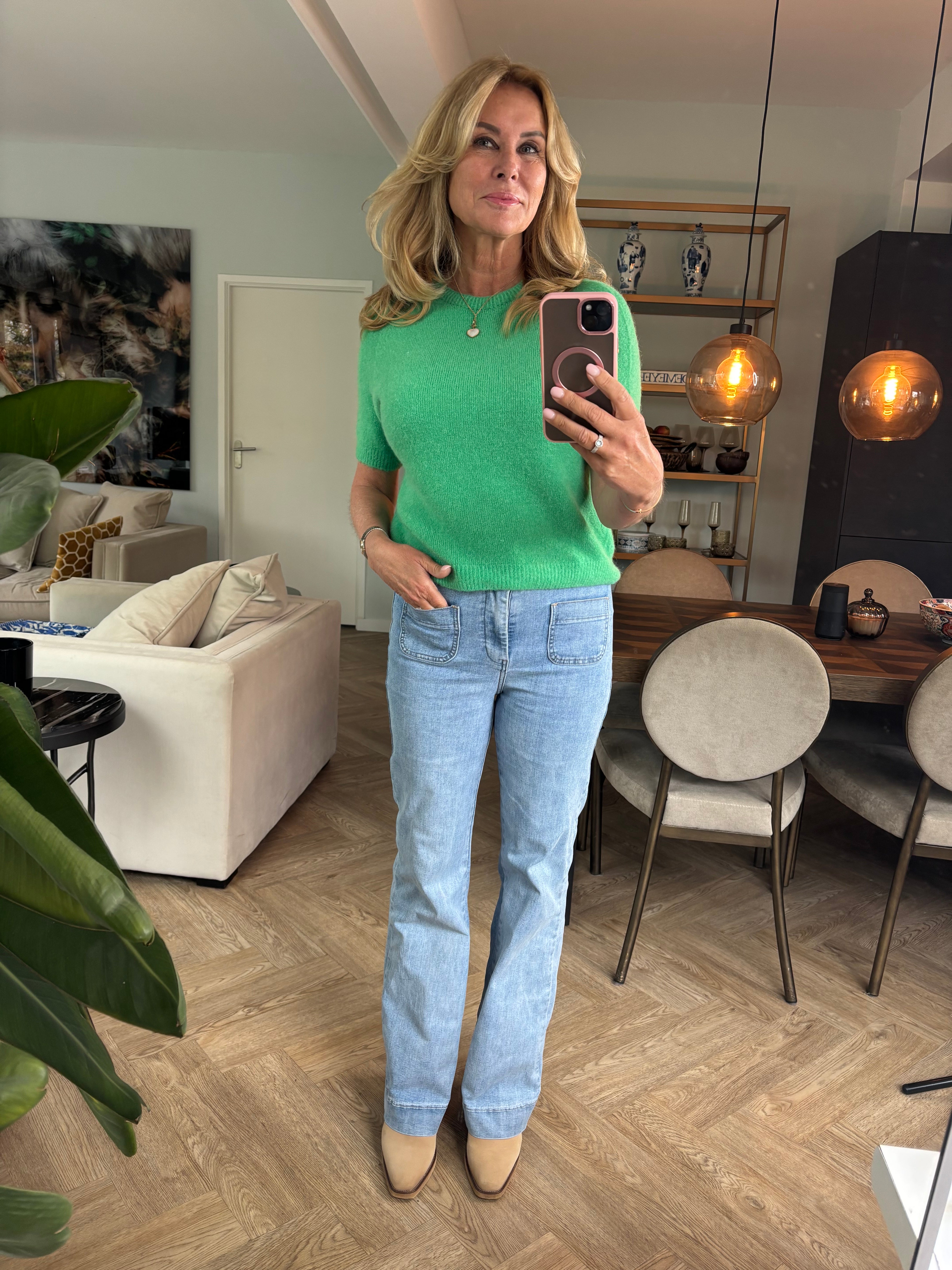 Knit Short Sleeve applegreen