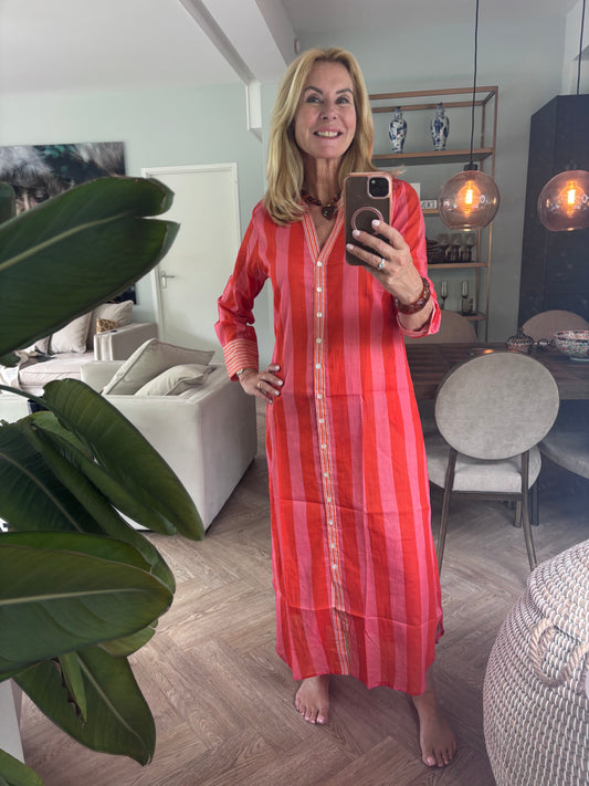 Tuniek jurk streep rood