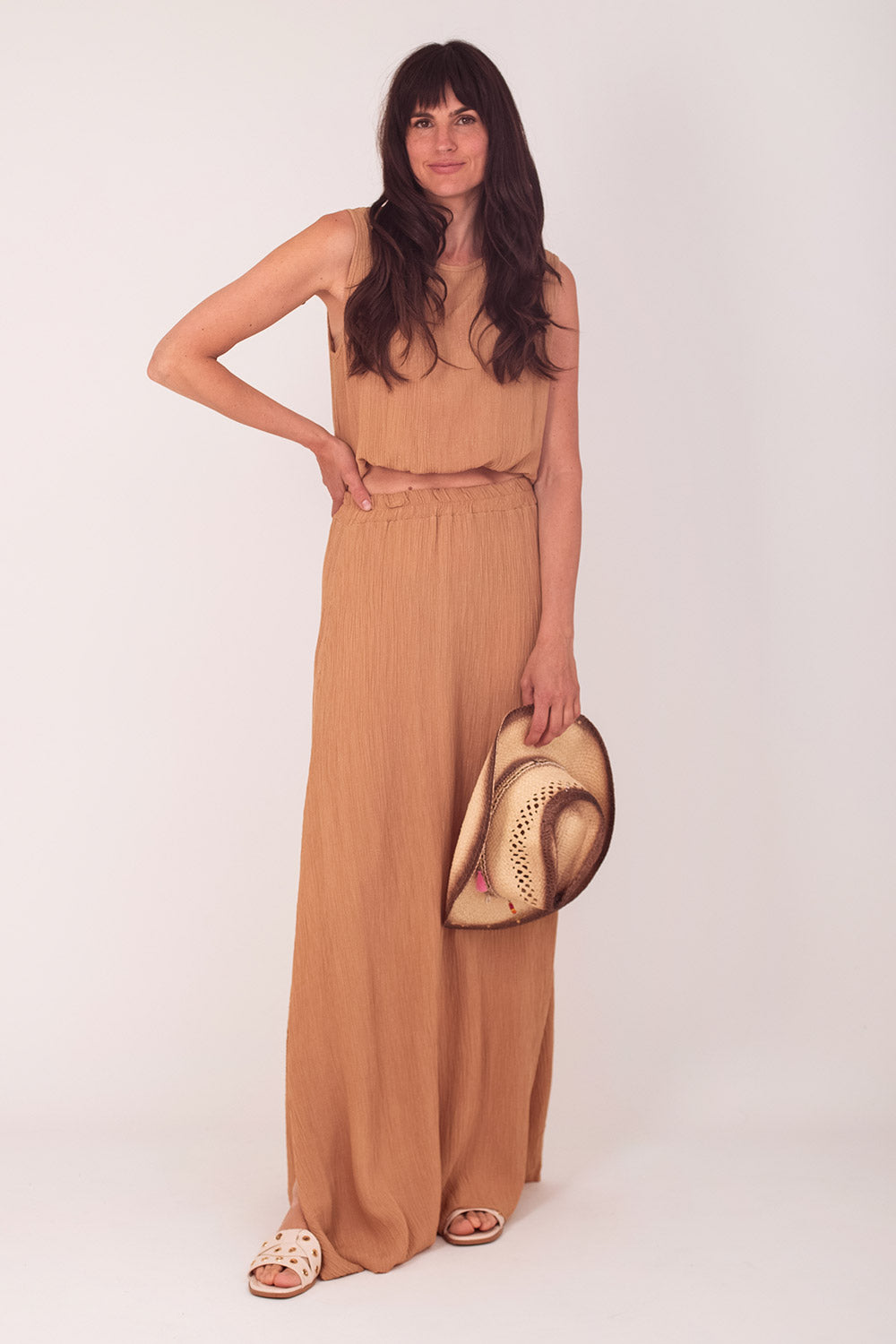 Set skirt & top camel