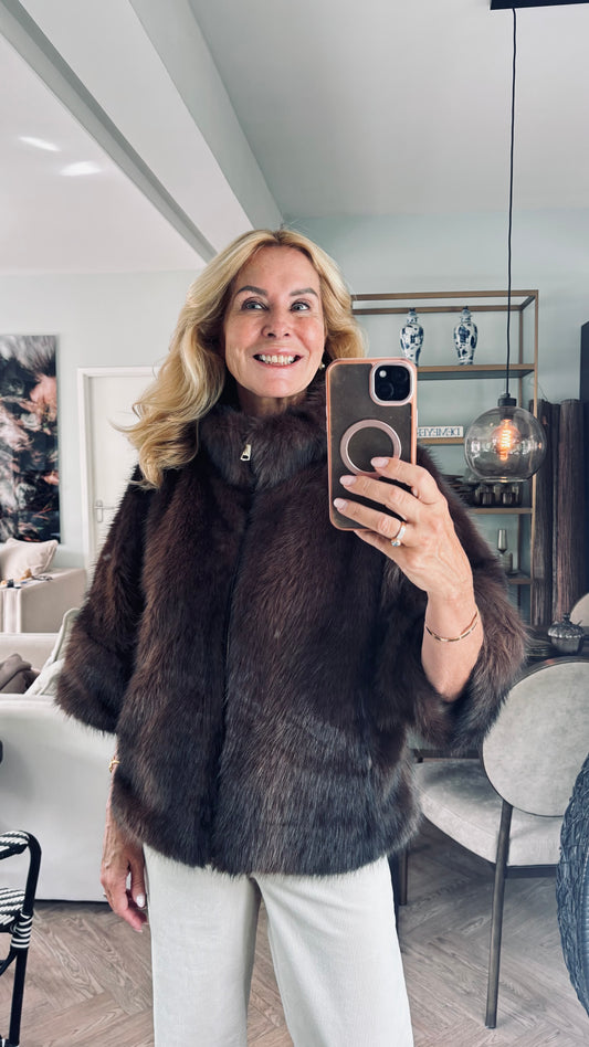 Jasje bruin luxe nep bont