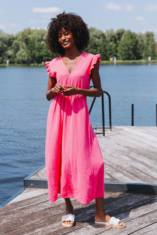 Dress roesel fluo pink