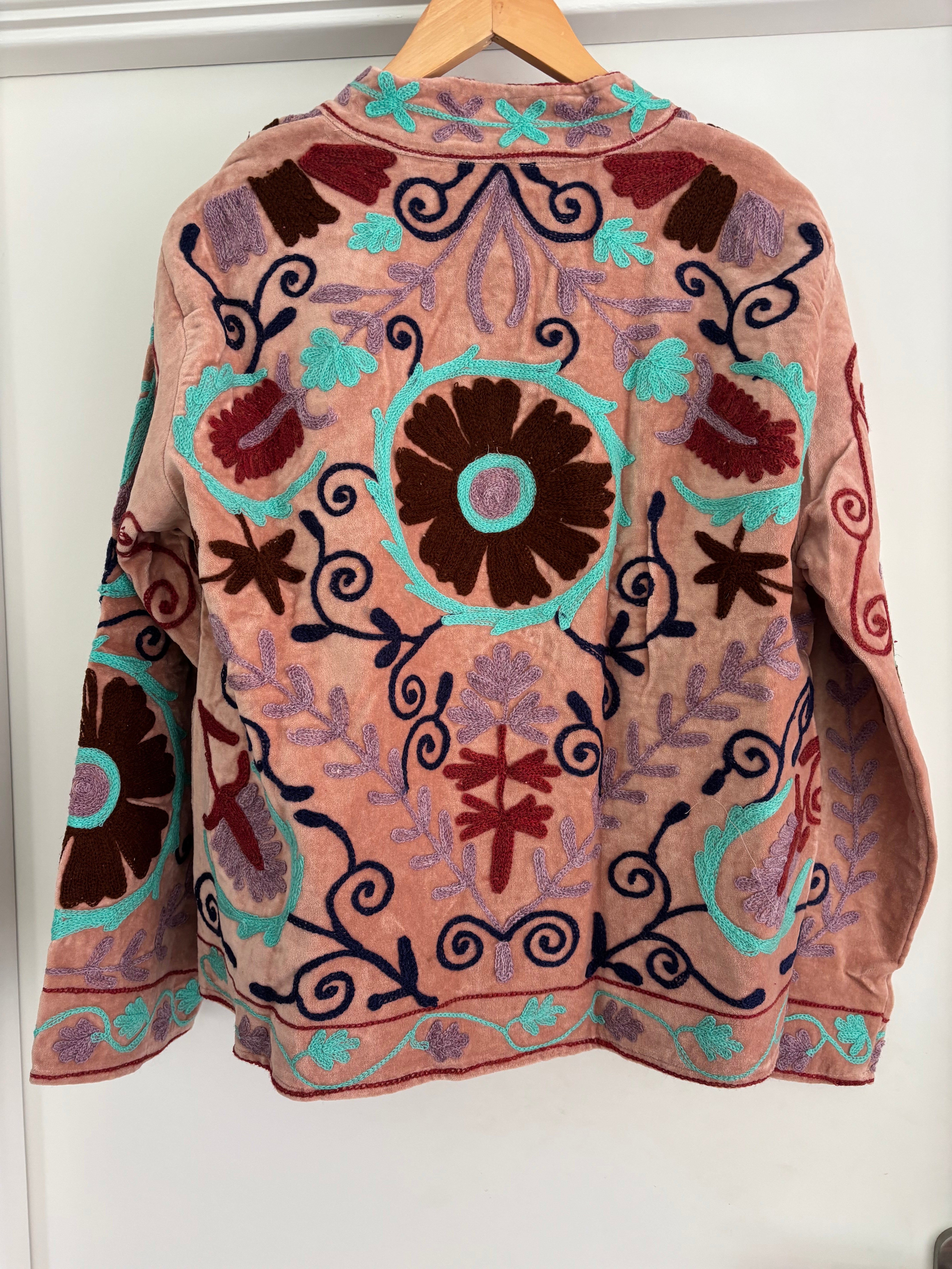 Jasje velvet bloem oud roze