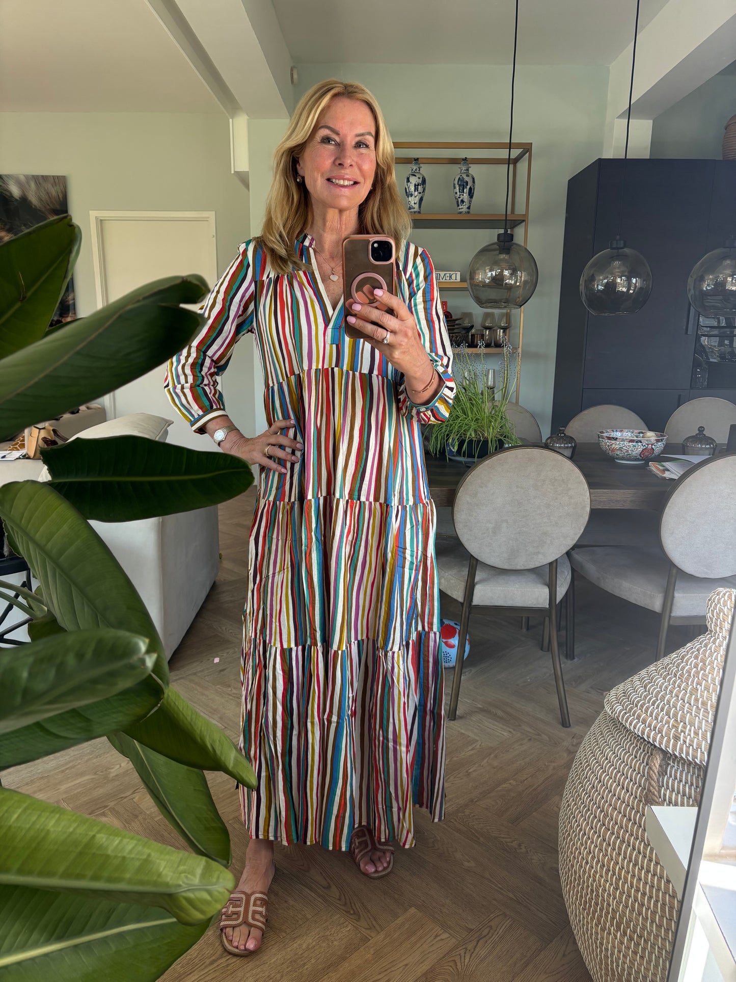 Multicolor jurk maxi