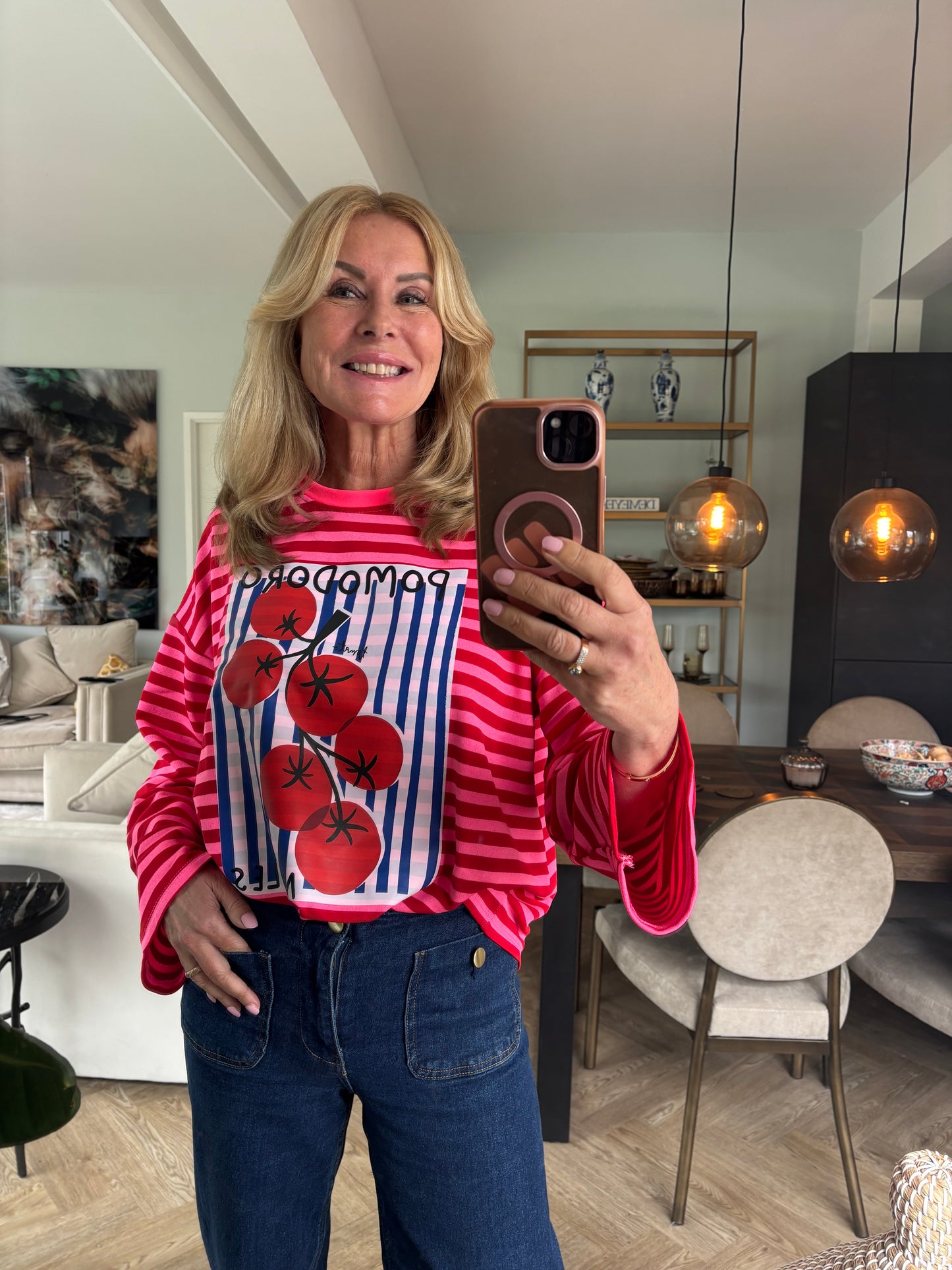 Pomodoro streep shirt