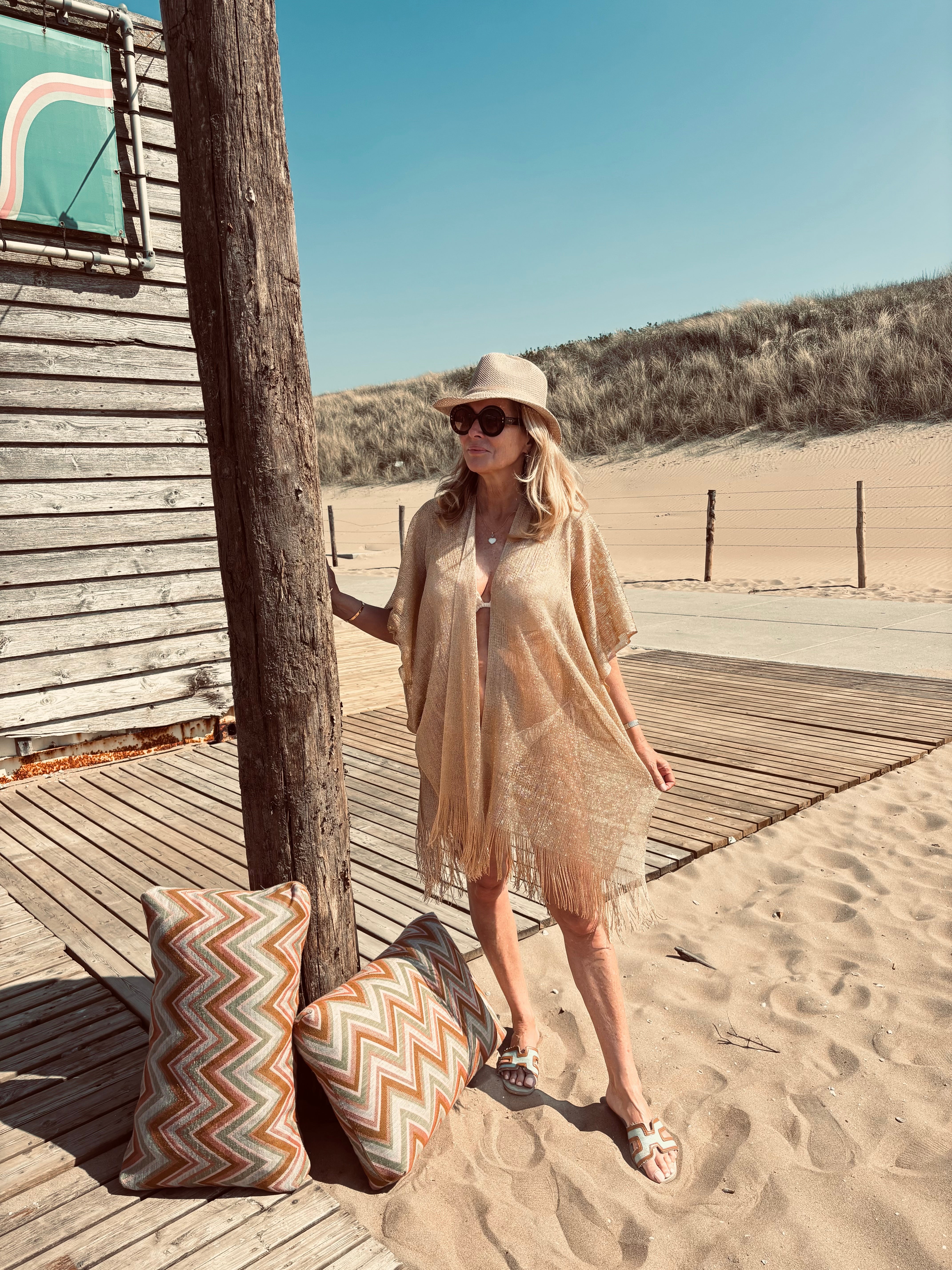 Kaftan cardigan gold