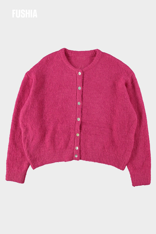 Cardigan framboos