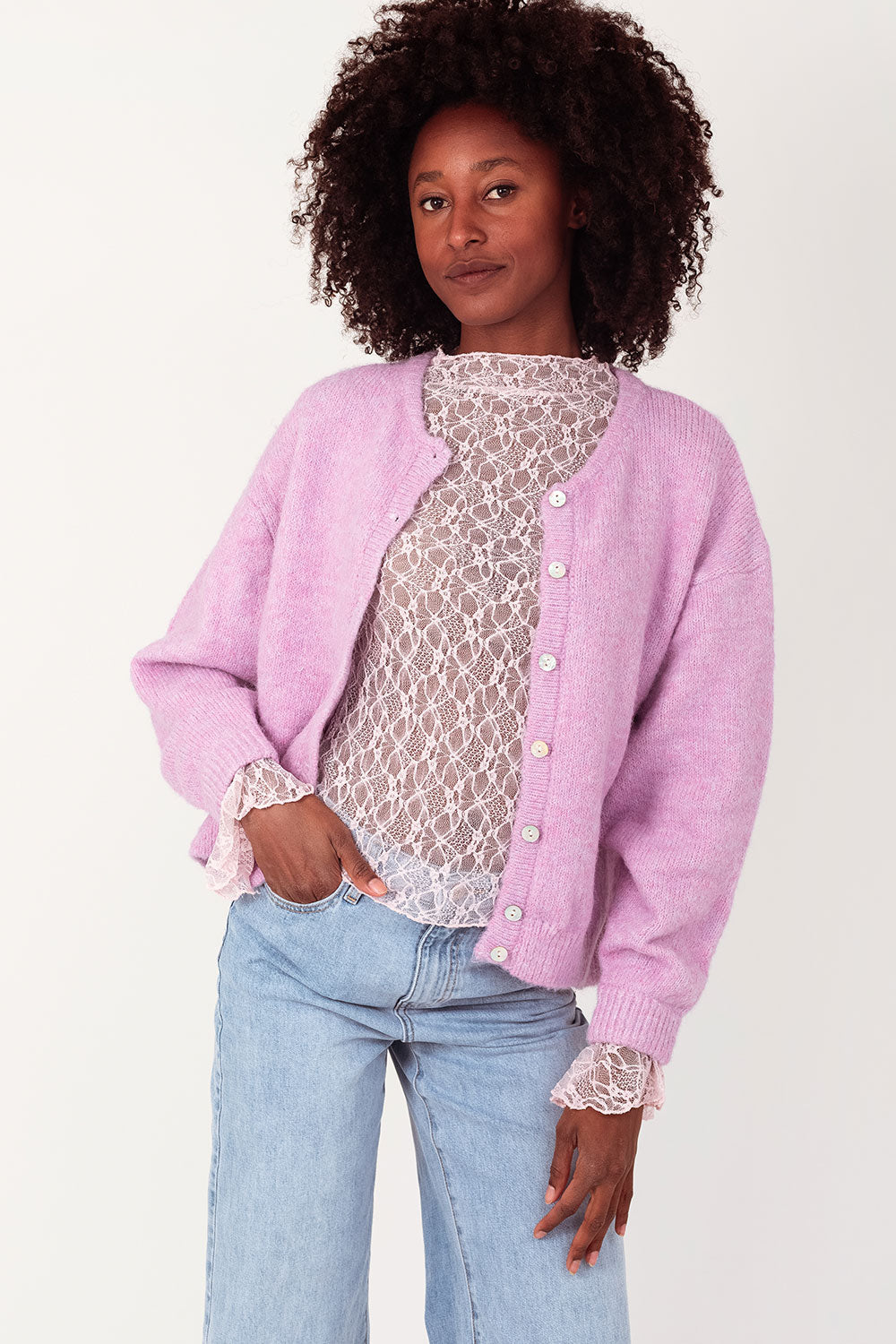 Cardigan lila