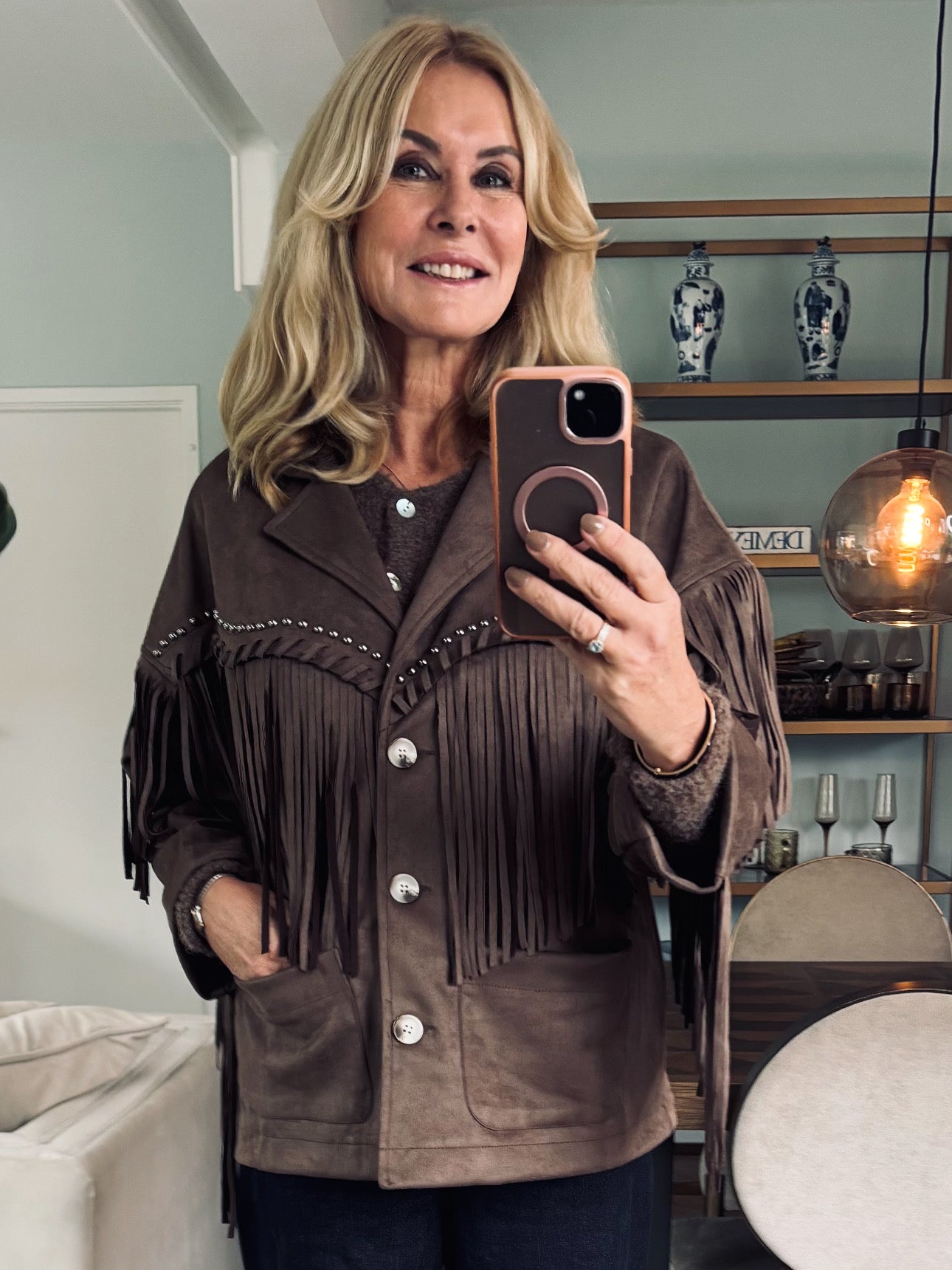 Jas cowgirl franje bruin