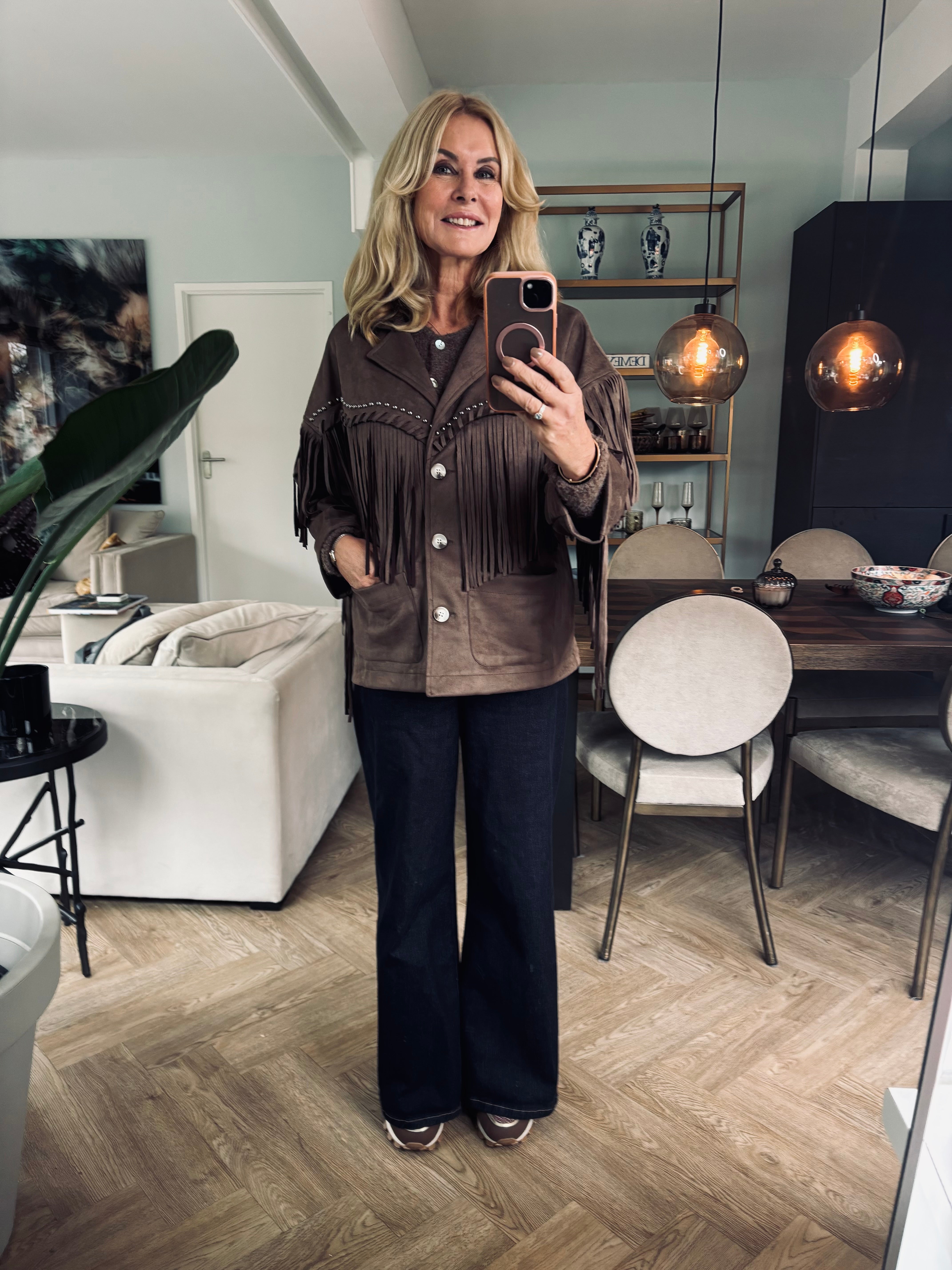 Jas cowgirl franje bruin