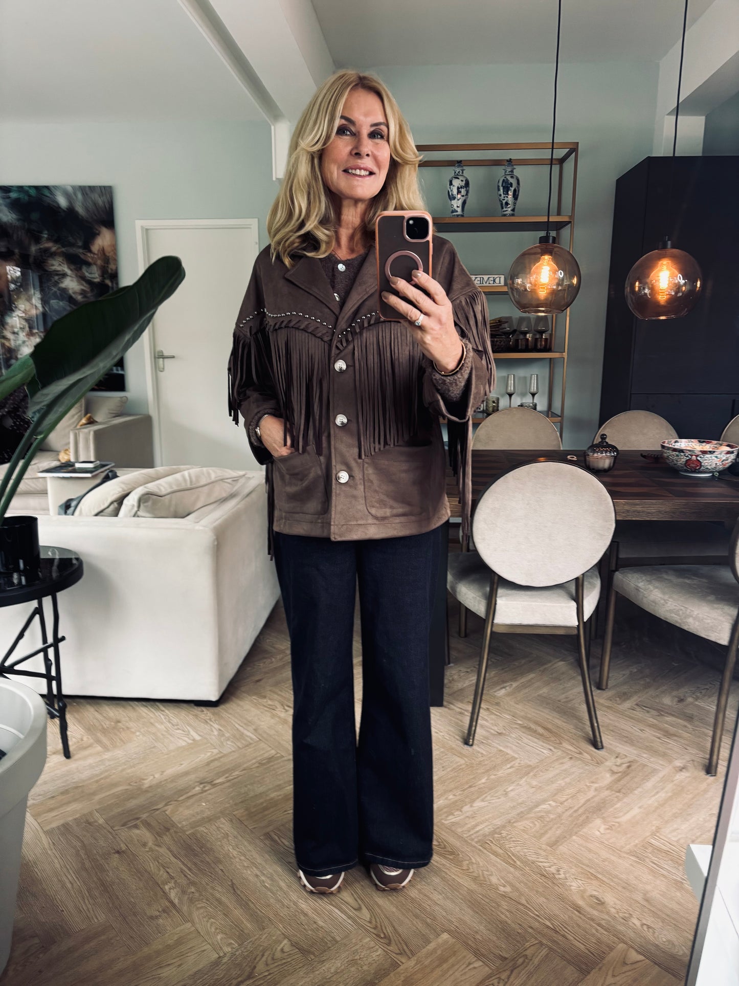 Jas cowgirl franje bruin