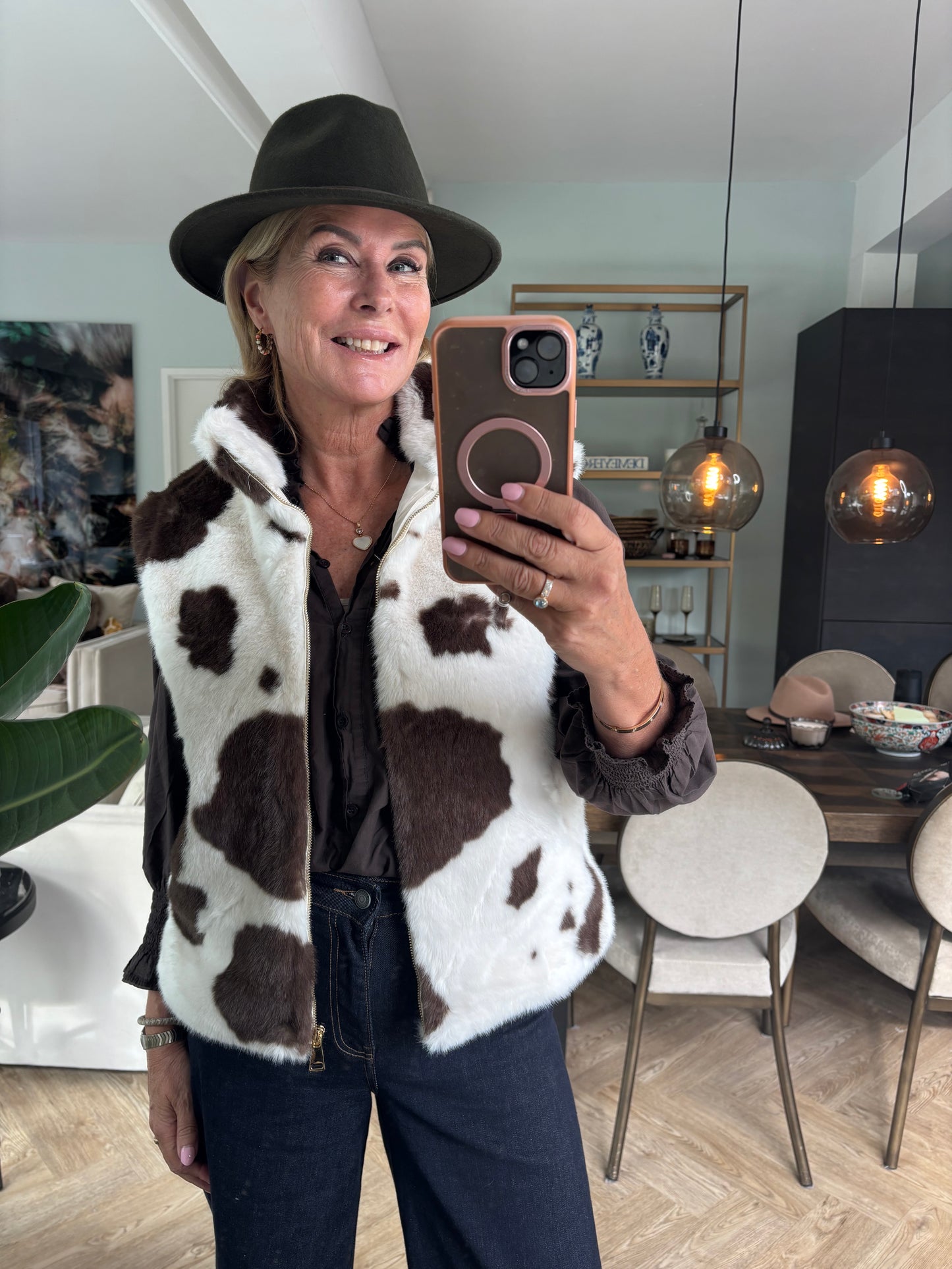 Bodywarmer koeienprint