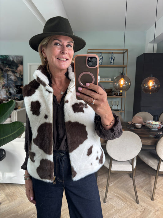 Bodywarmer koeienprint