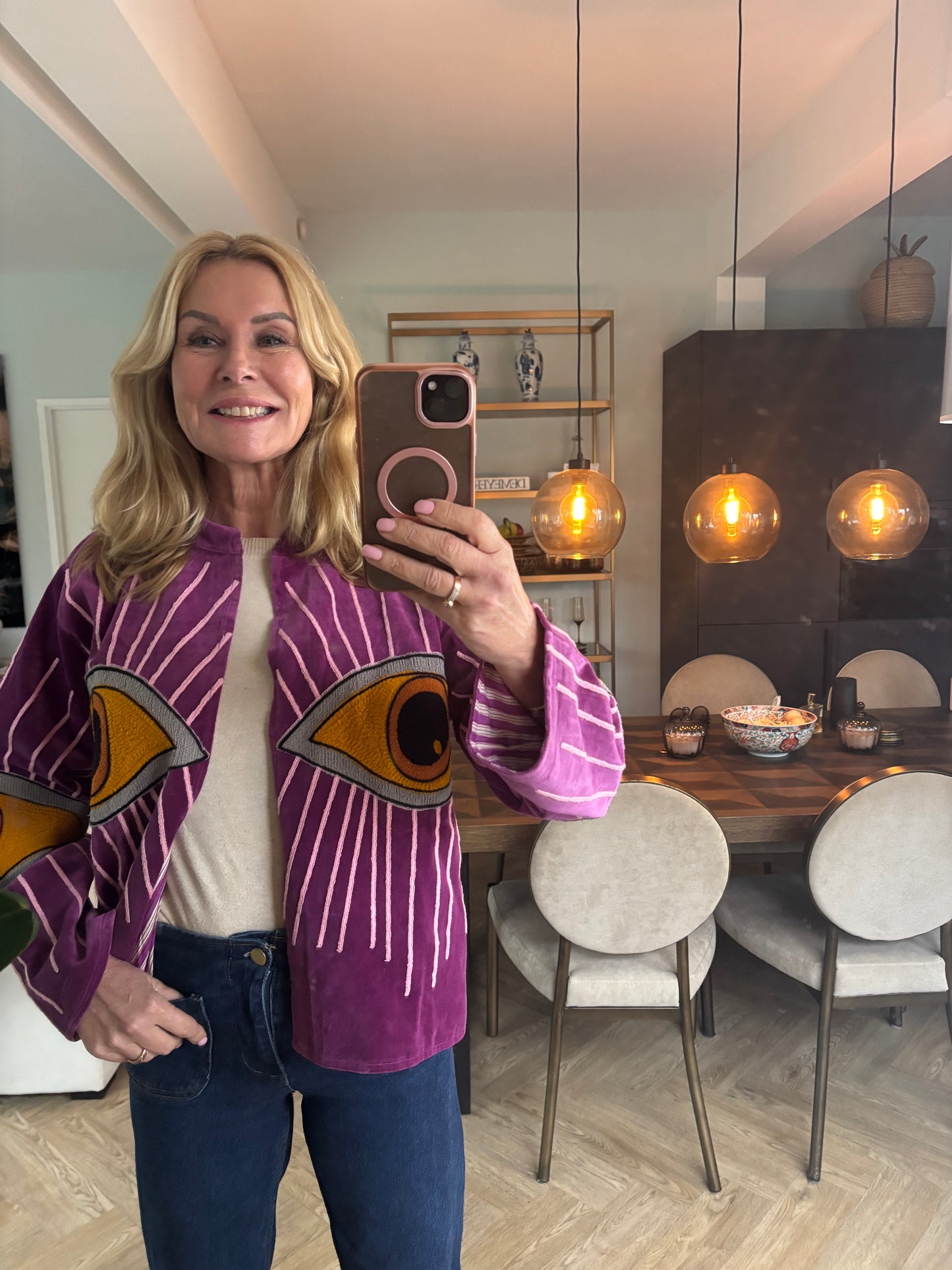 Jasje velvet oog paars