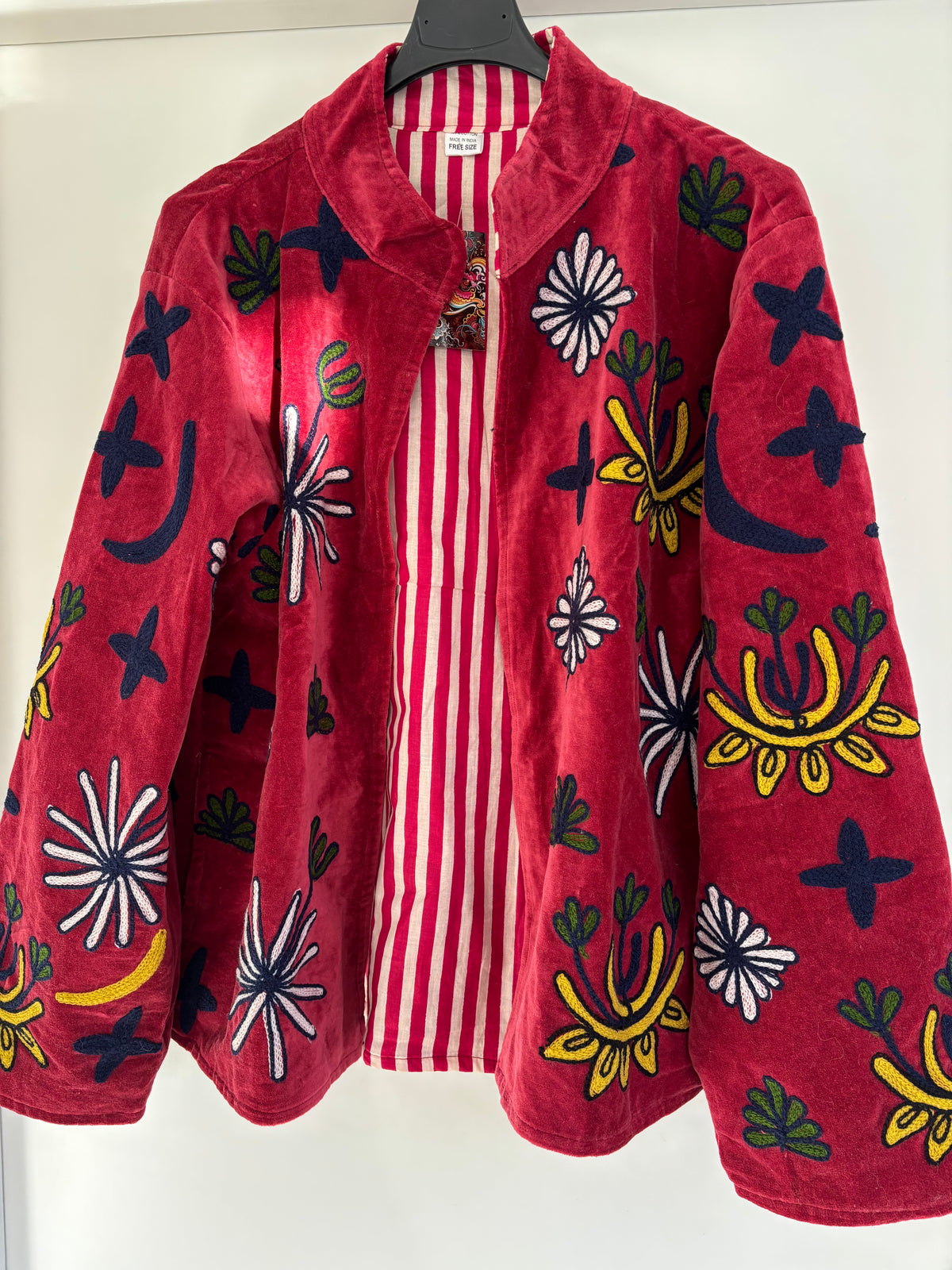 Jas Suzani velvet panter donker rood