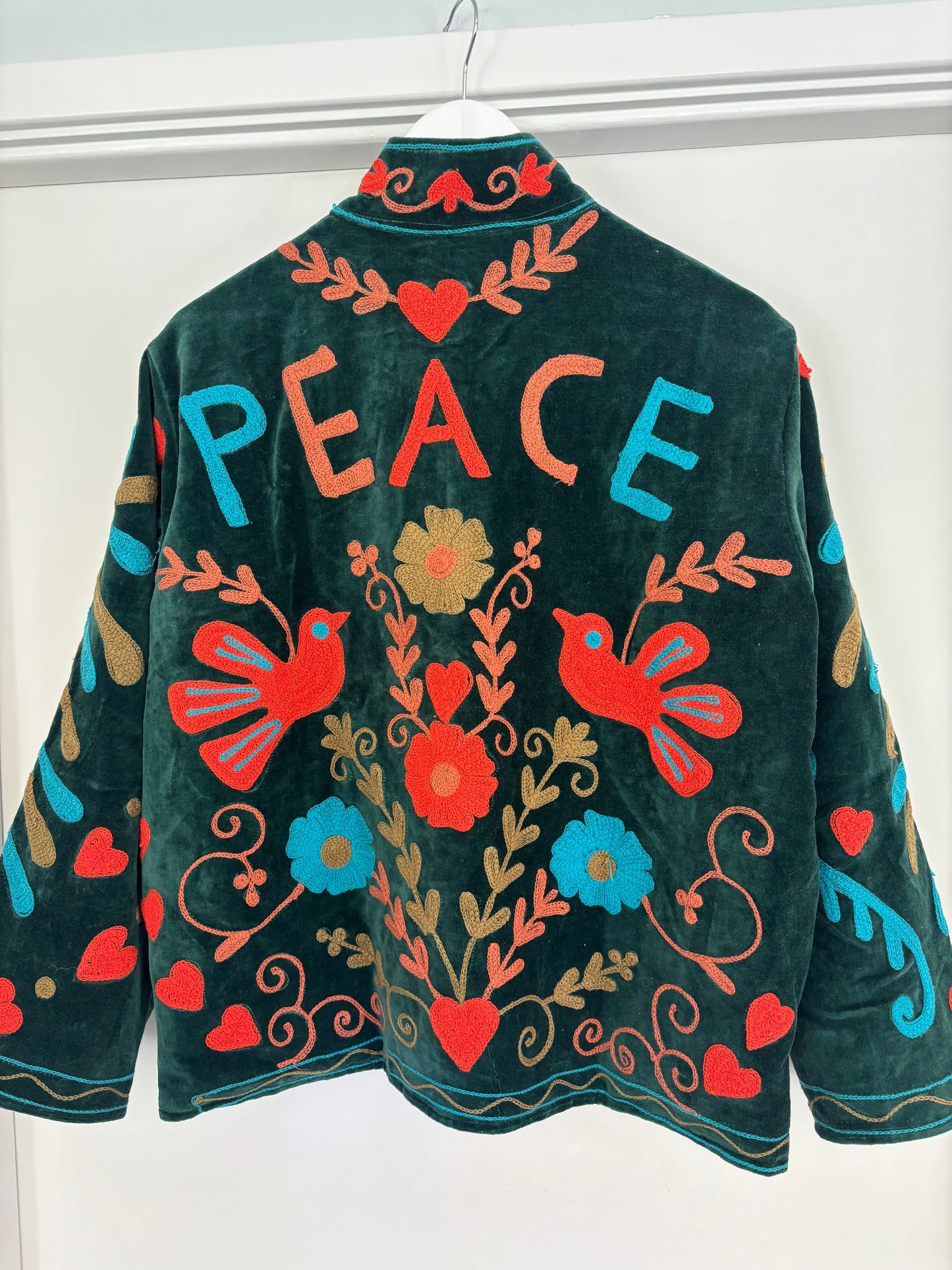 Jasje fluweel groen peace